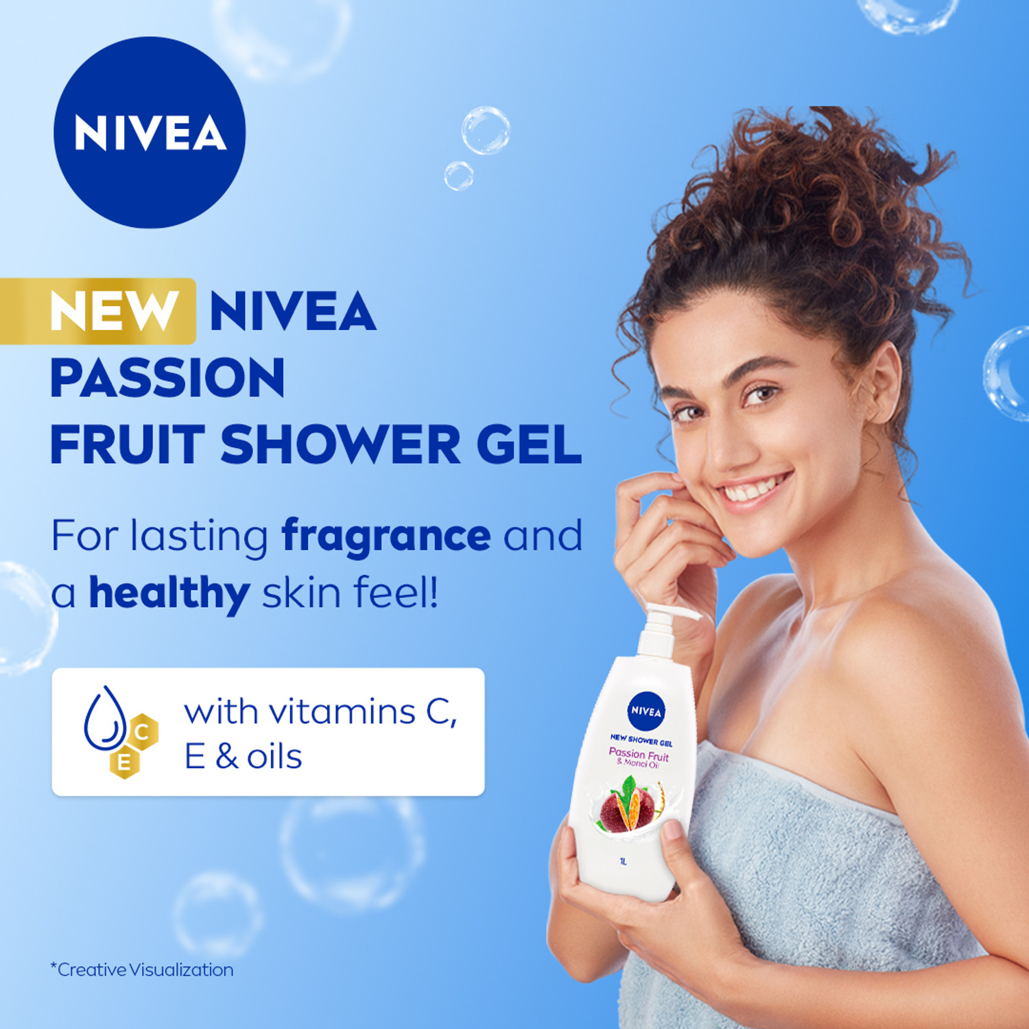 Image of NIVEA Passion fruit & Monoi Oil Body Wash for Lasting Fragrance & Healthy Skin | 1L