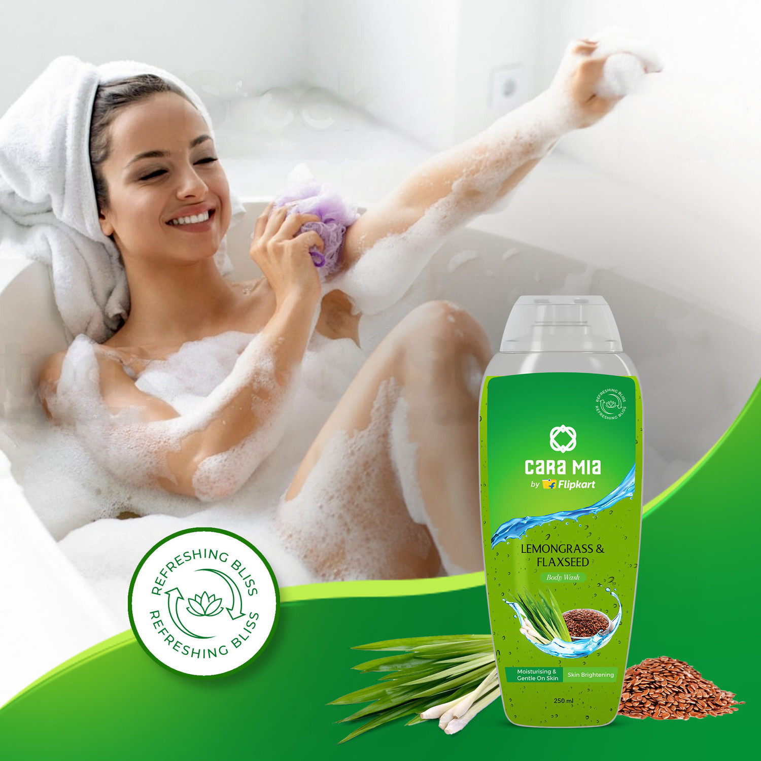 Image of Cara Mia Lemongrass & Flaxseed Oil Shower Gel