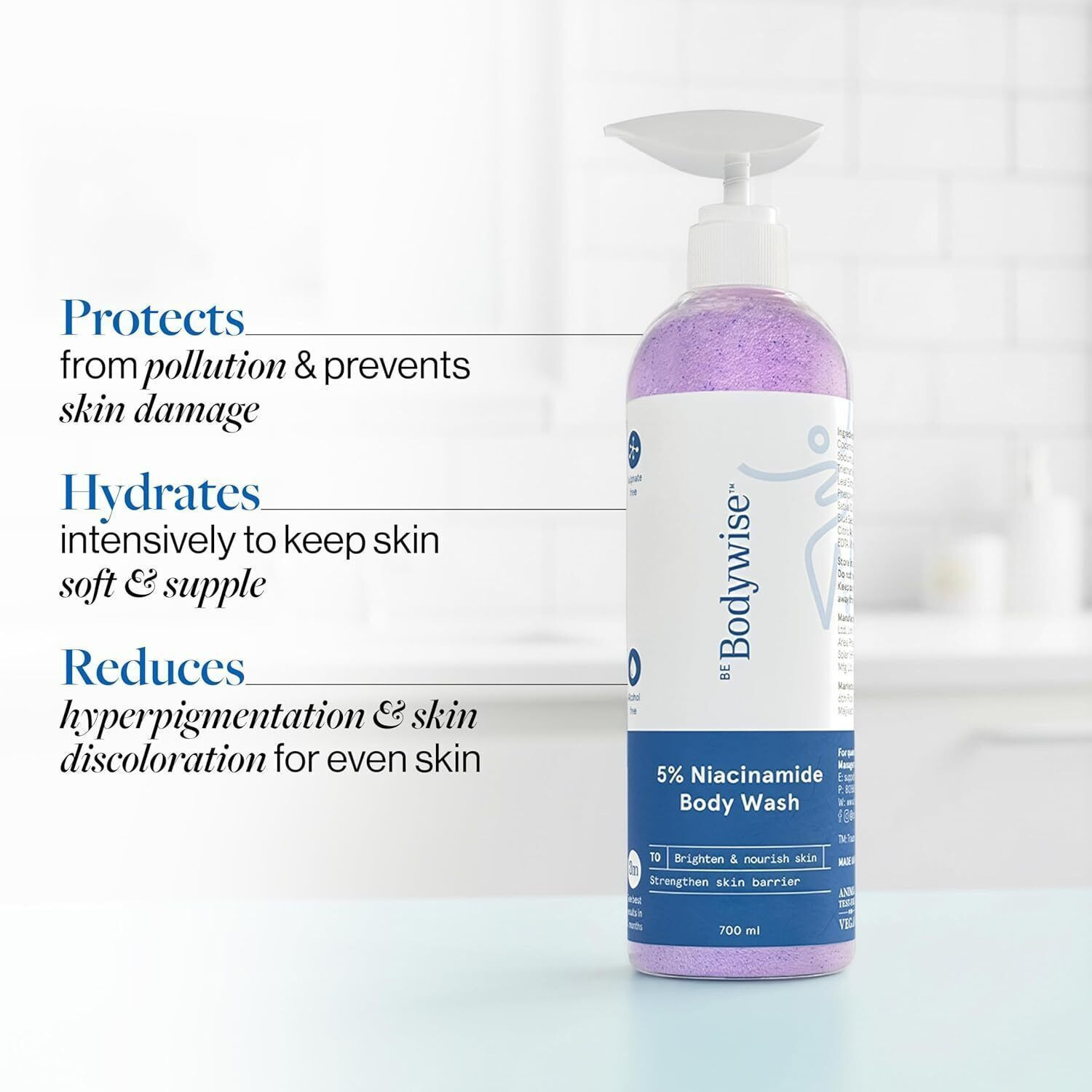 Image of Be Bodywise 5% Niacinamide Body Wash | For Even Toned, Glowing Skin