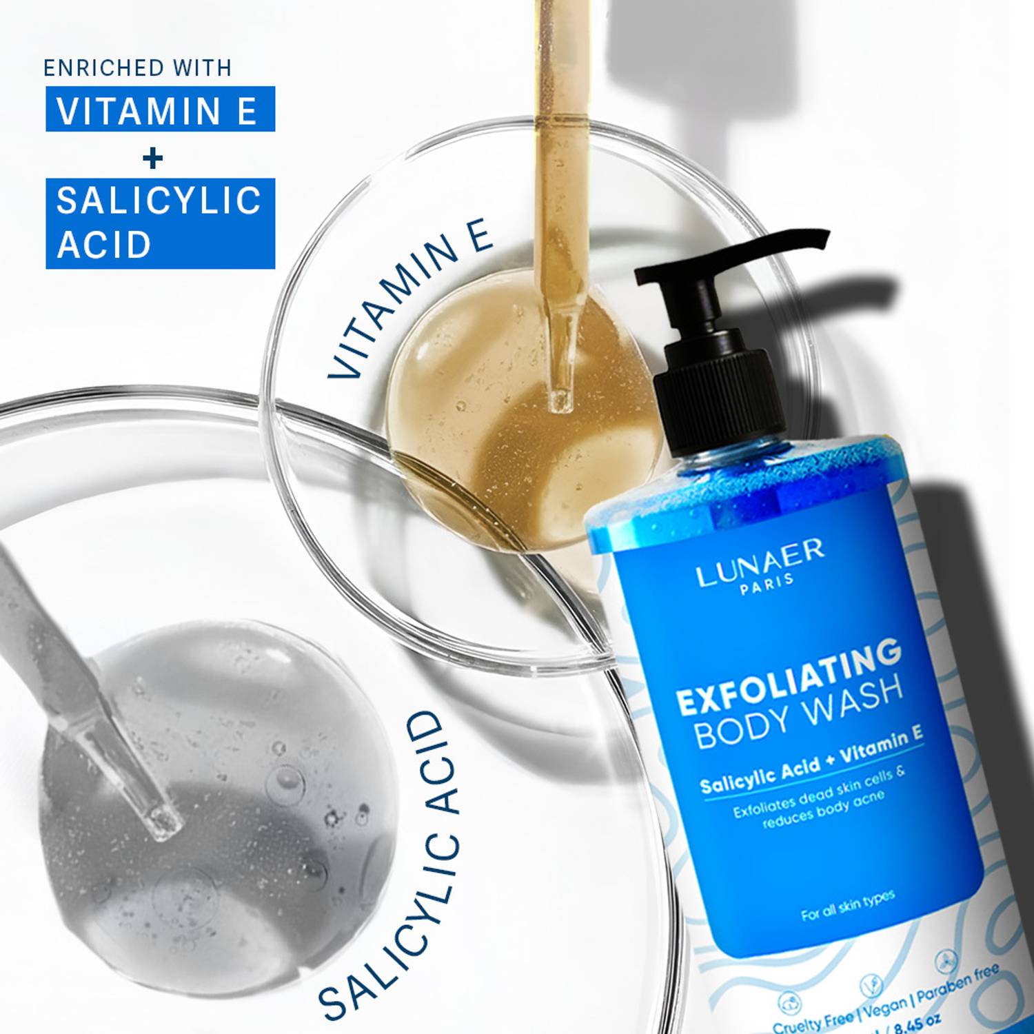 Lunaer Exfoliating Bodywash With Salicylic Acid & Vitamin E (250 ... more