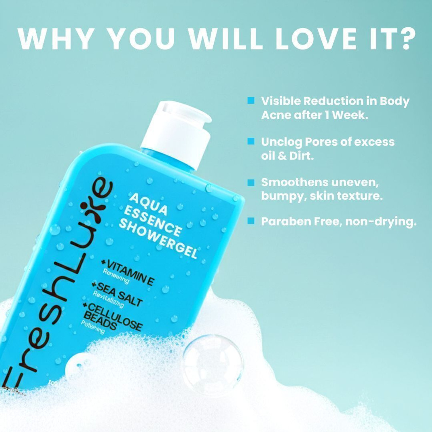 Image of FreshLuxe Aqua Essence Showergel for Exfoliation & De-tan Skin Bodywash