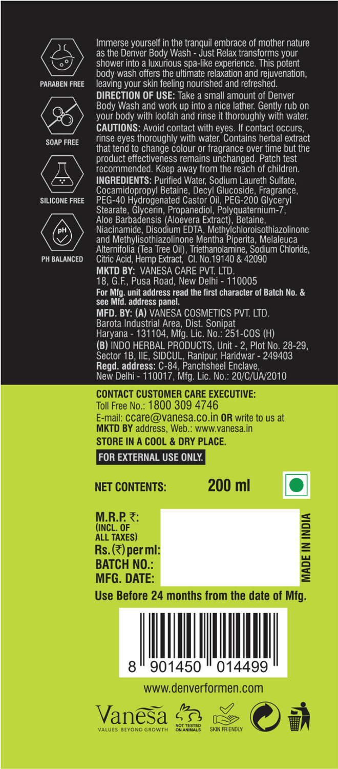 Image of DENVER Just Relax Tea Tree Body Wash
