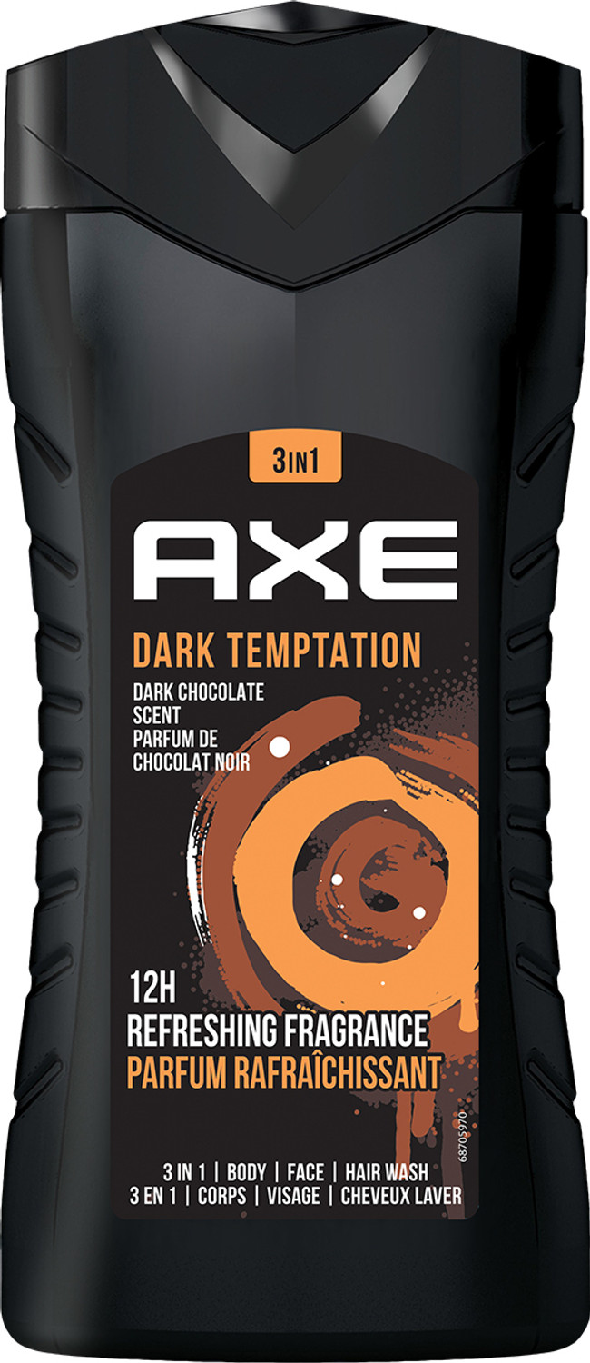 Image of AXE Dark Temptation 3 In 1 Body, Face & Hair Wash for Men, Long-Lasting Fragrance