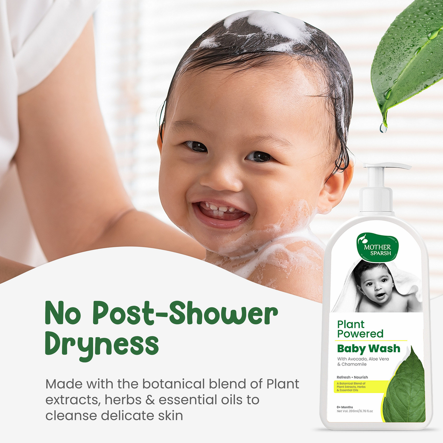 Image of Mother Sparsh Plant Powered Natural Baby Body Wash -100ml