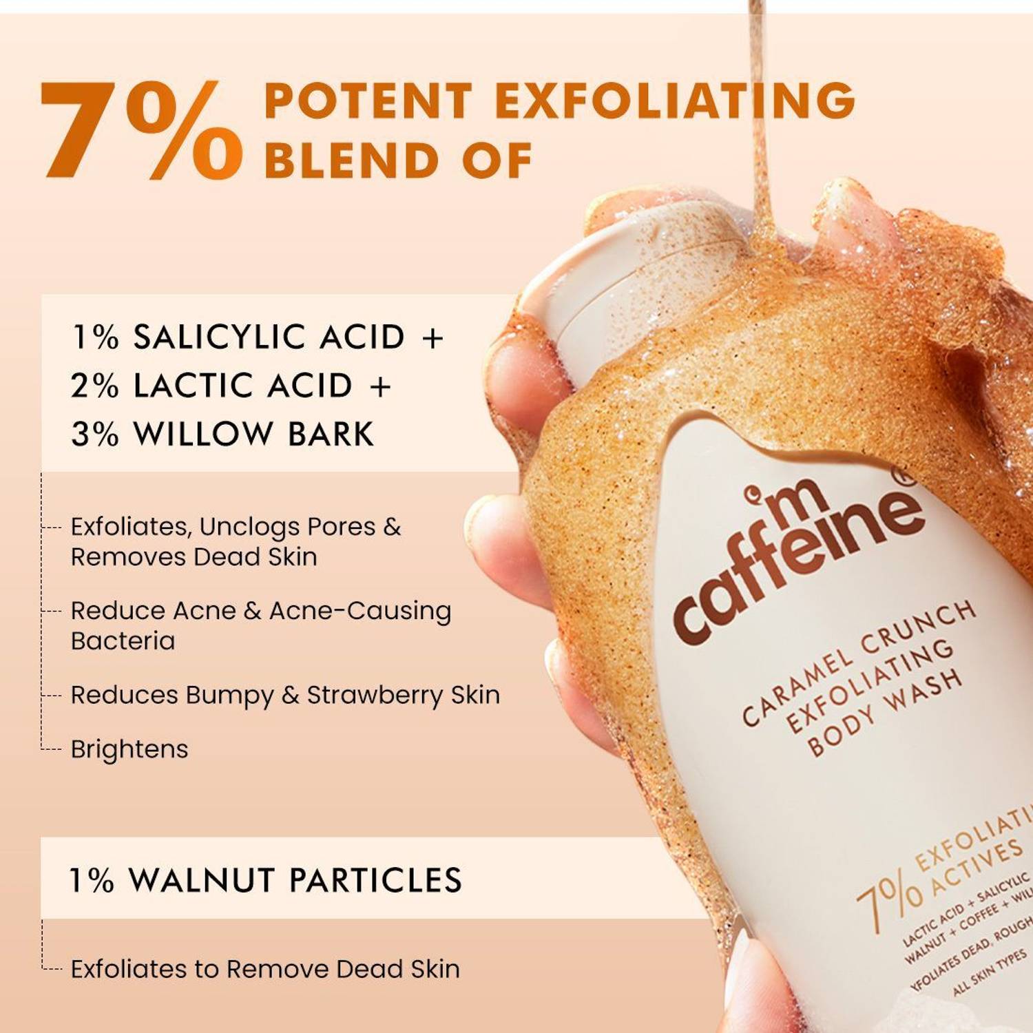 mCaffeine De-Tan & Exfoliating Body Wash Combo (Guava + Caramel) - Image 4
