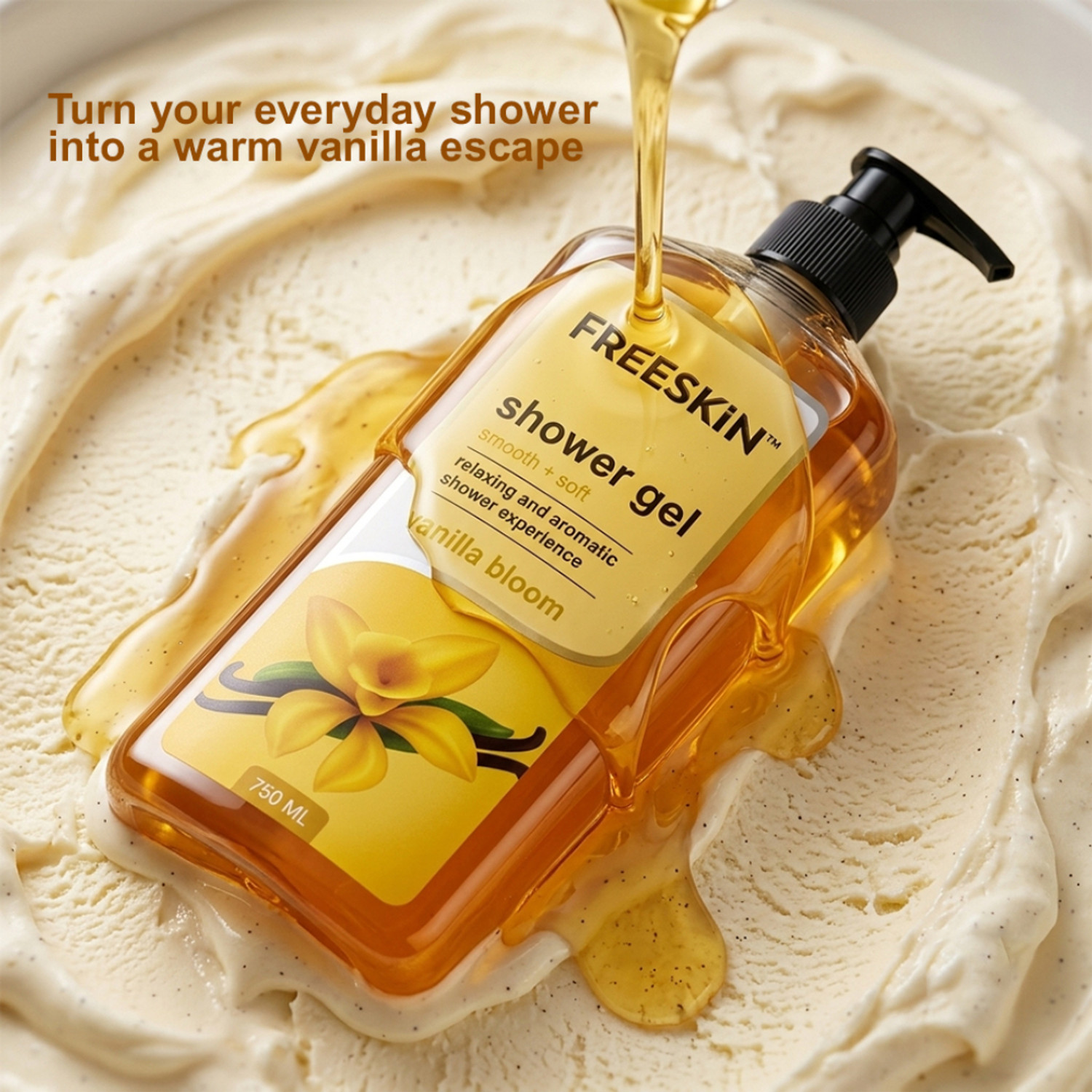 Image of Free Skin Vanilla Bloom Shower Gel | Smooth & Soft Body Wash for Vanilla Fragrance