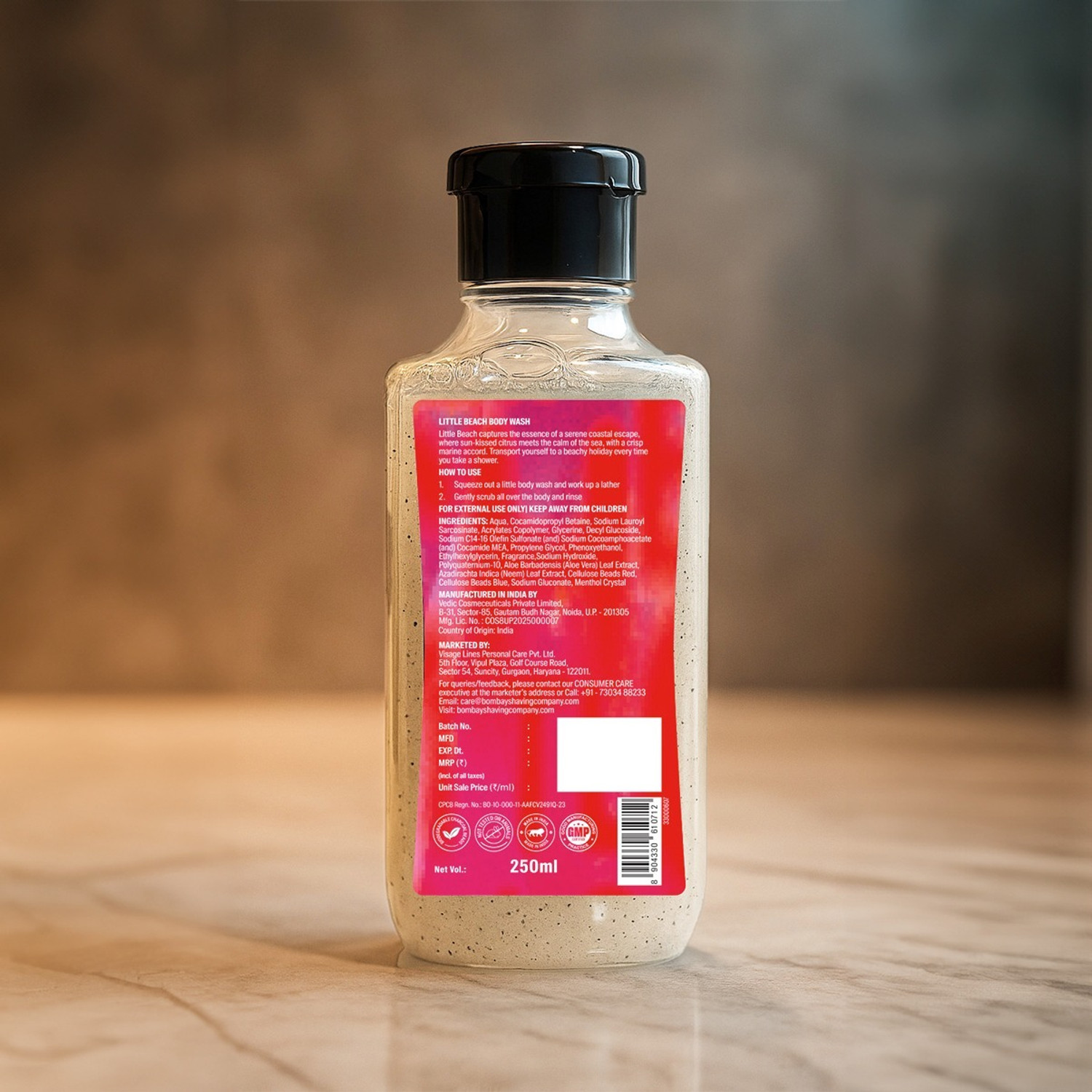 Image of BOMBAY SHAVING COMPANY Little Beach Body Wash For Men | Refreshing Fragrance | Daily Use Shower Gel
