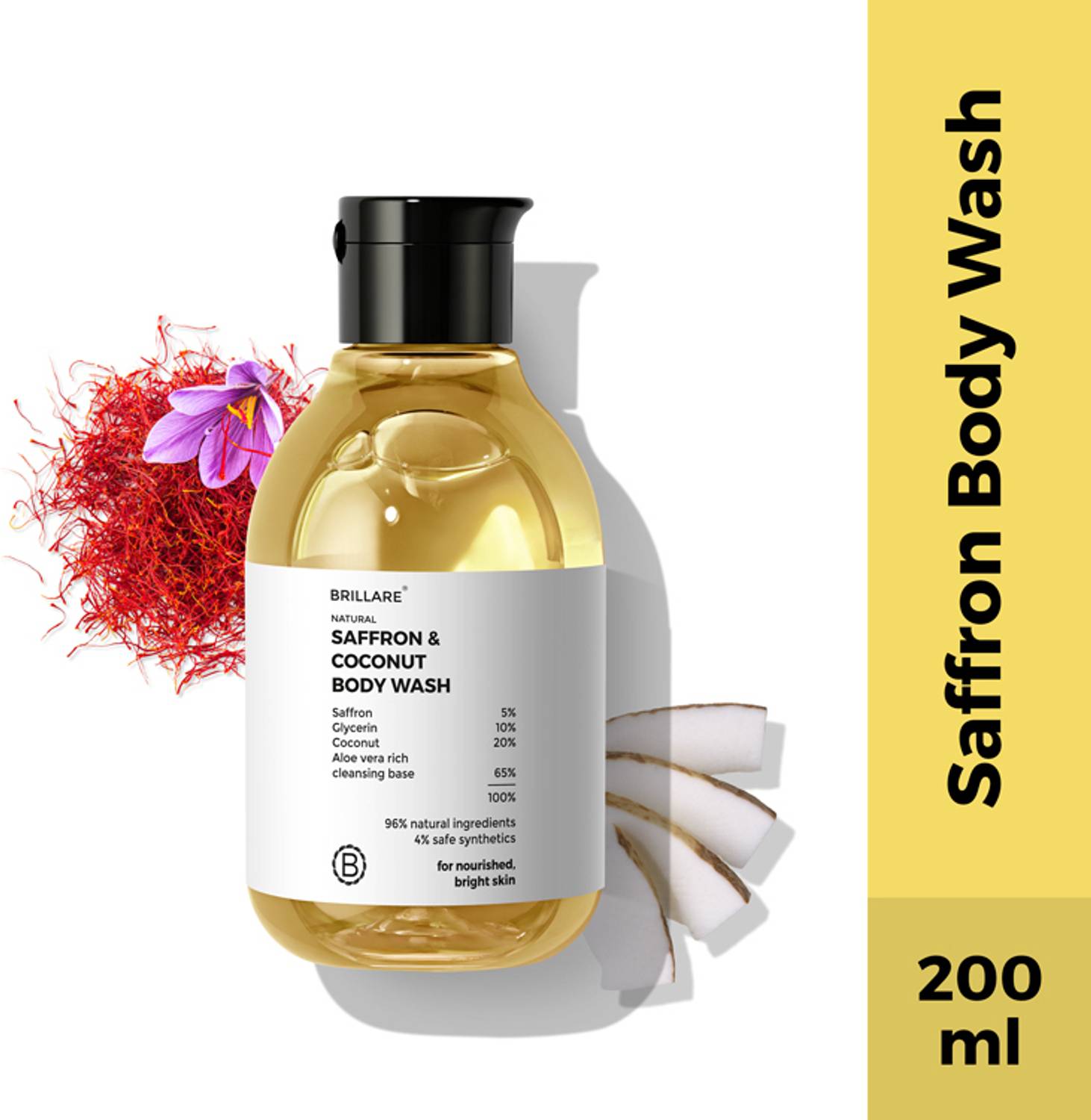 BRILLARE Saffron & Coconut Body Wash - 200ml