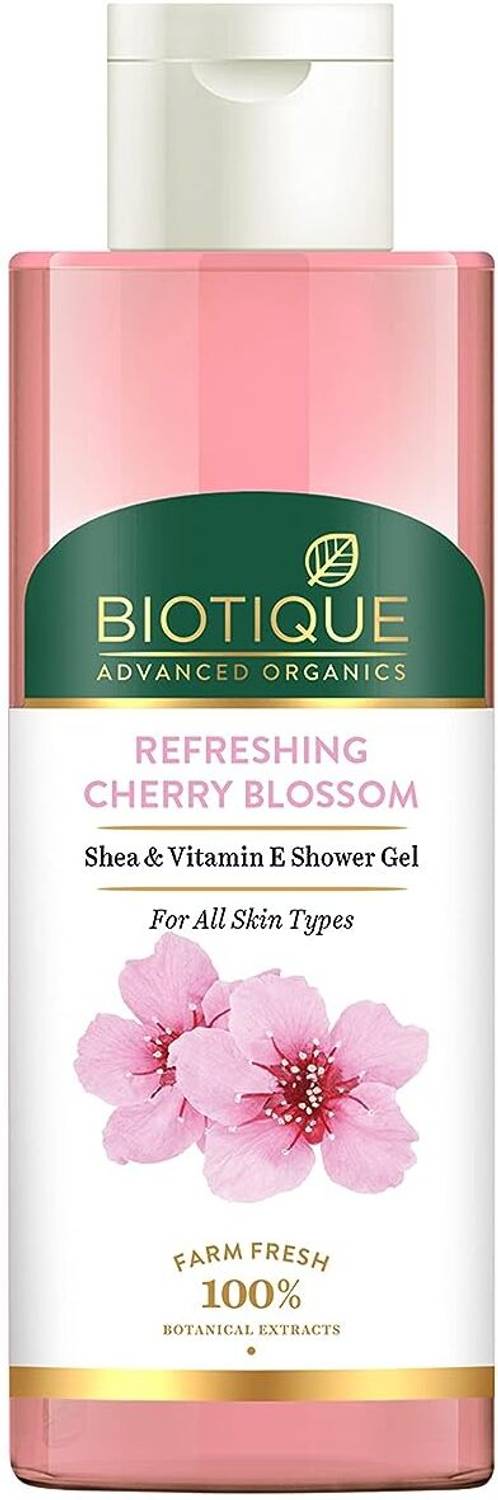 BIOTIQUE Advanced Organics Refreshing Cherry Blossom Shea & Vitamin E Shower Gel, 200ml