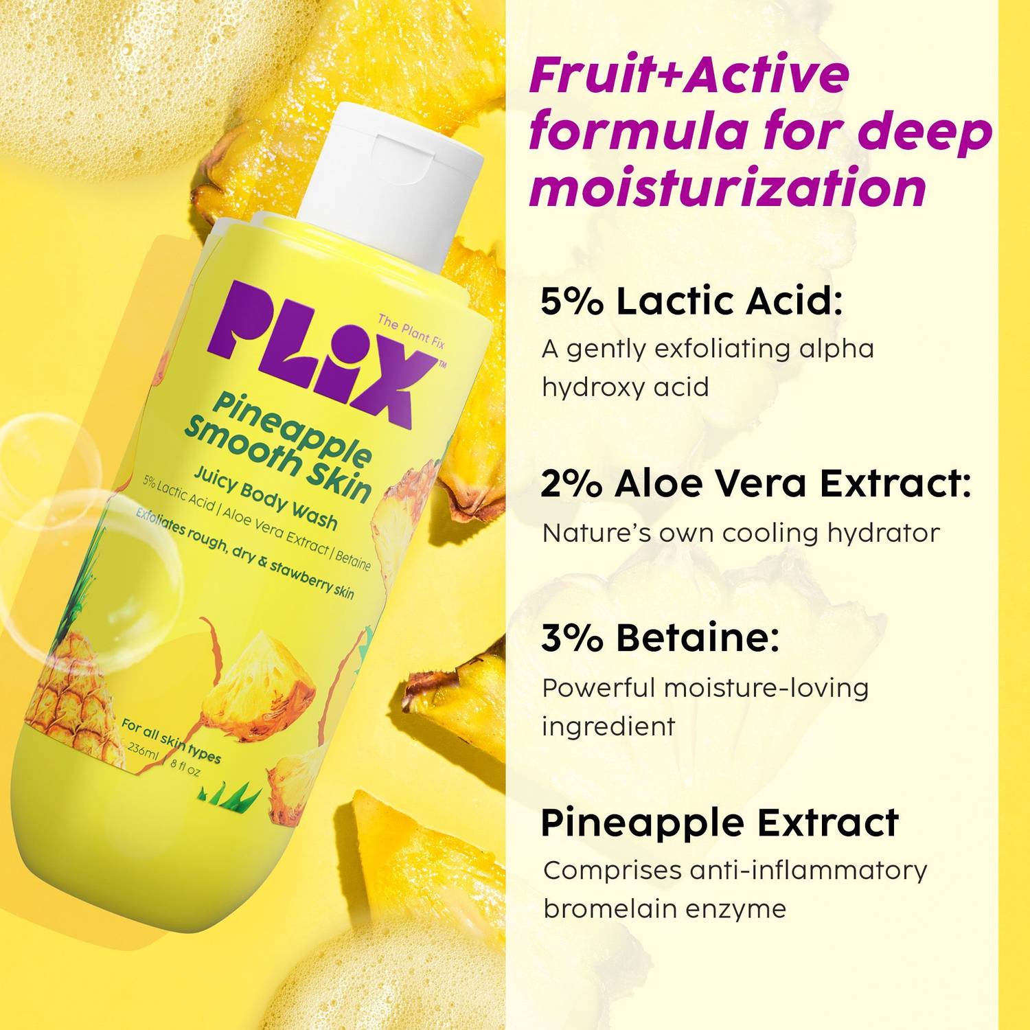 The Plant Fix Plix Pineapple Lactic Acid Body Wash - Image 3