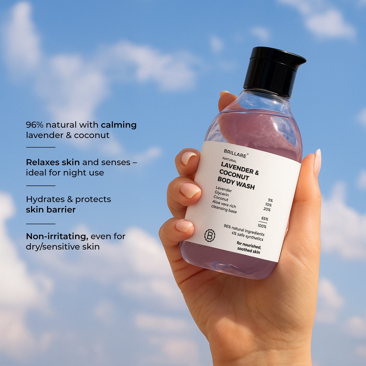 Image of BRILLARE Lavender & Coconut Body Wash - 200ml