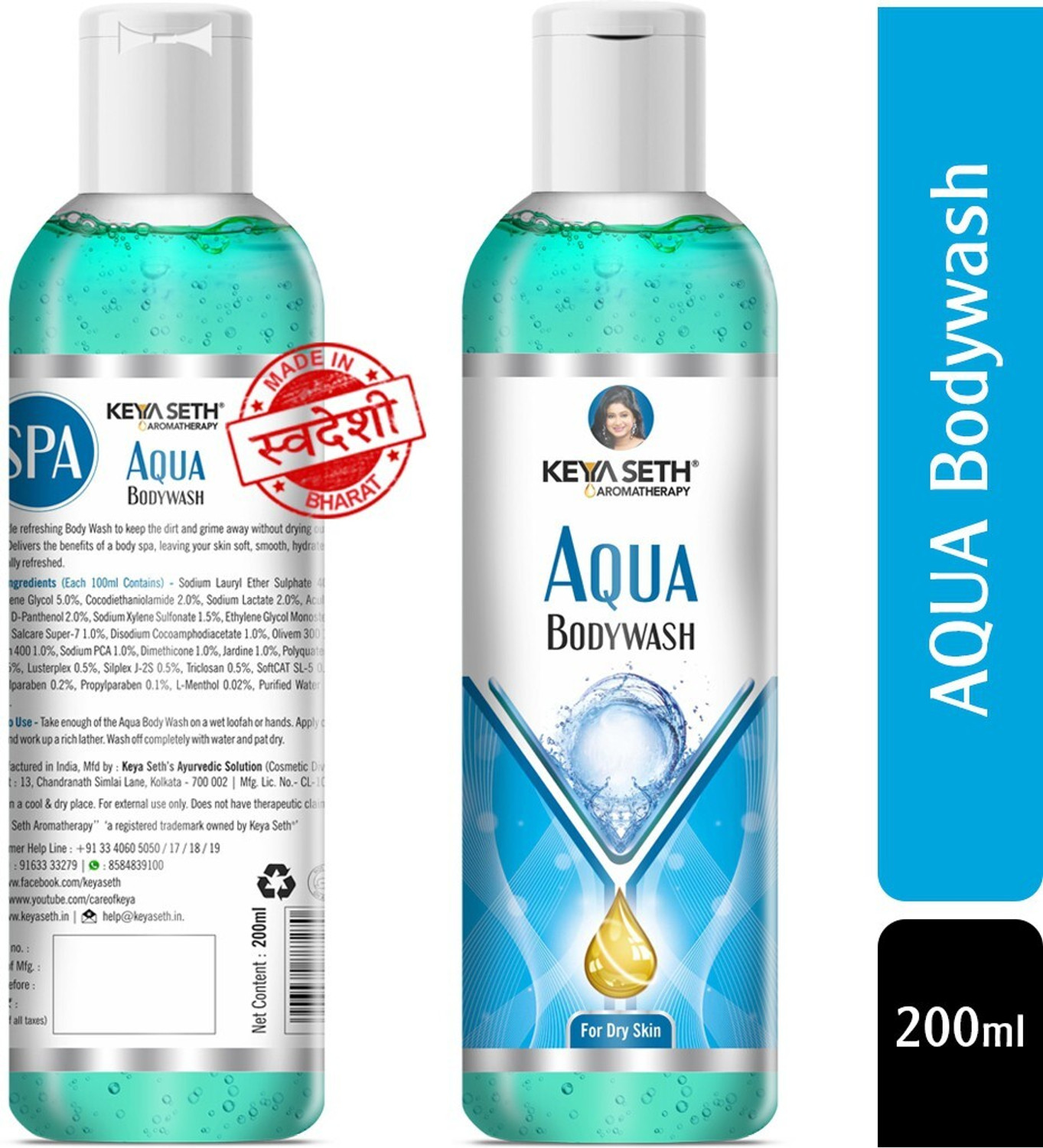Image of KEYA SETH AROMATHERAPY Aqua Bodywash, Shower Gel with Skin Conditioner for Dry Skin