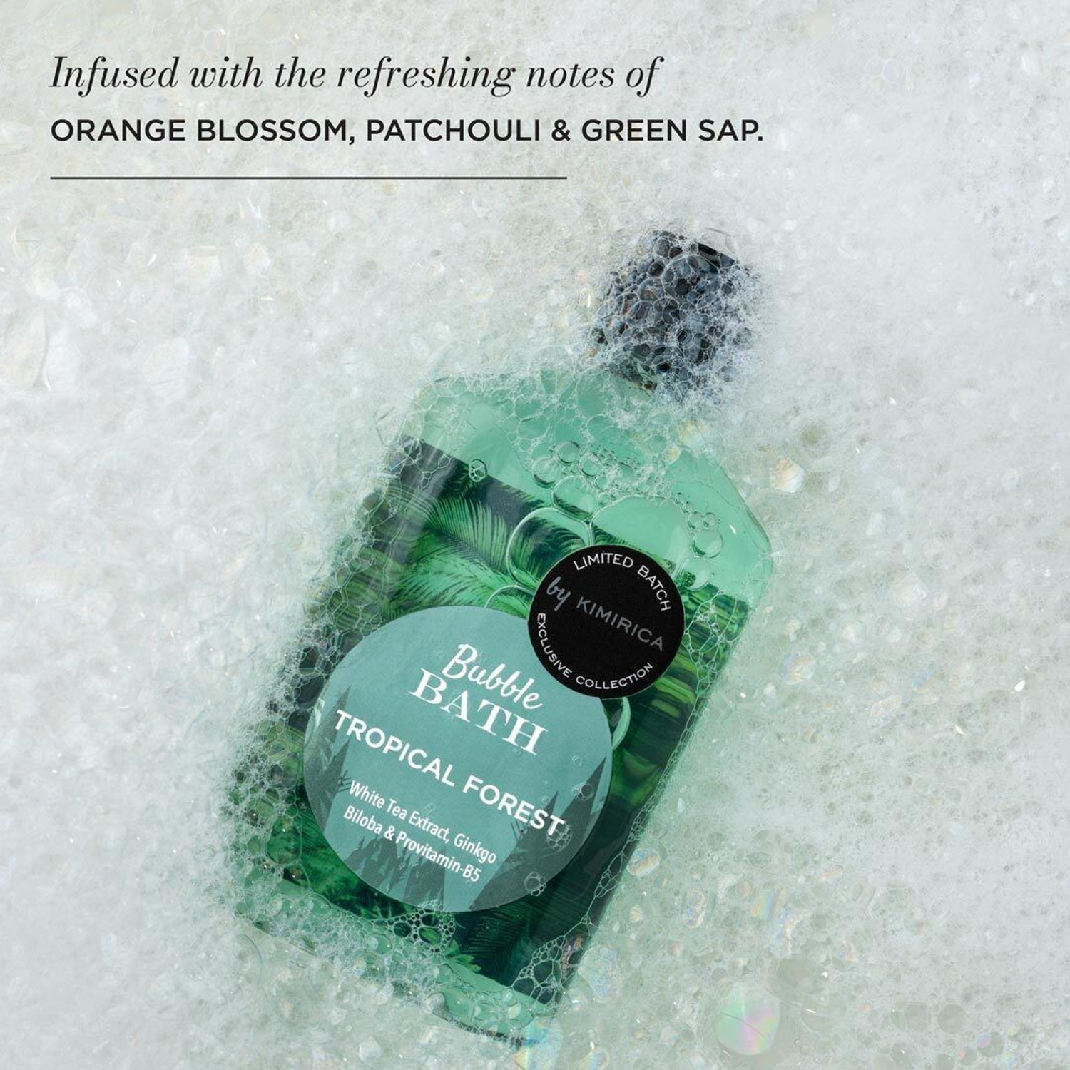 Image of KIMIRICA Soothing Tropical Forest Bubble Bath with Pro-Vitamin B5 & E, Vegan Paraben Free
