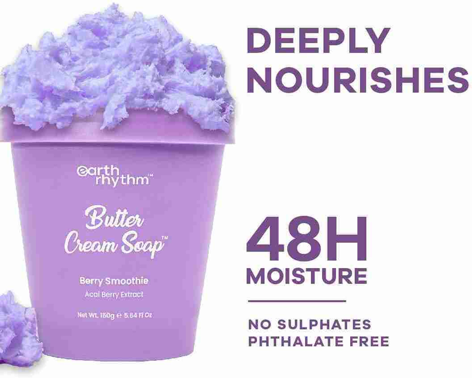 Image of Earth Rhythm Berry Smoothie Butter Cream Soap with Shea Butter, Acai Berry