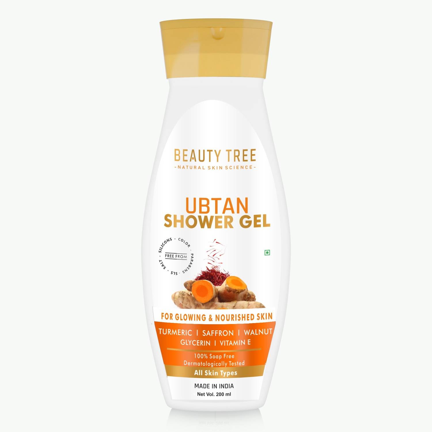 BEAUTY TREE Ubtan Shower Gel, With Turmeric & Vitamin E For Glowing & Nourished Skin