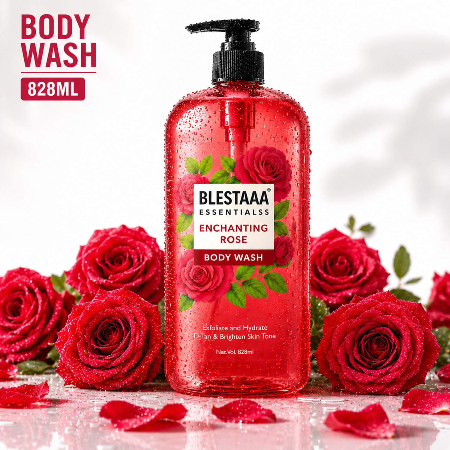 Image of blestaaa essentialss Rose Body Wash for Gentle Cleansing, Nourished Skin & Daily Care Routine