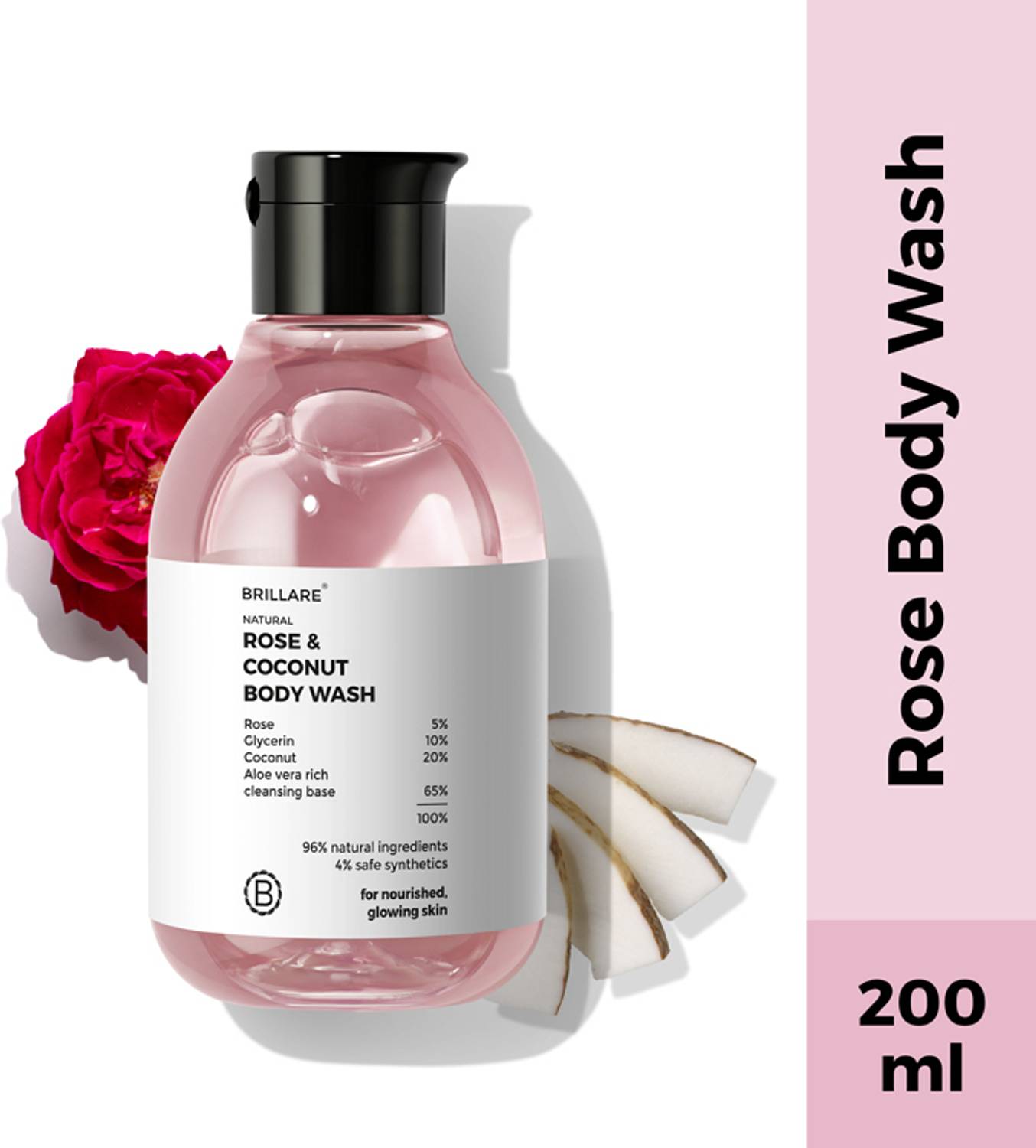 BRILLARE Rose & Coconut Body Wash - 200ml