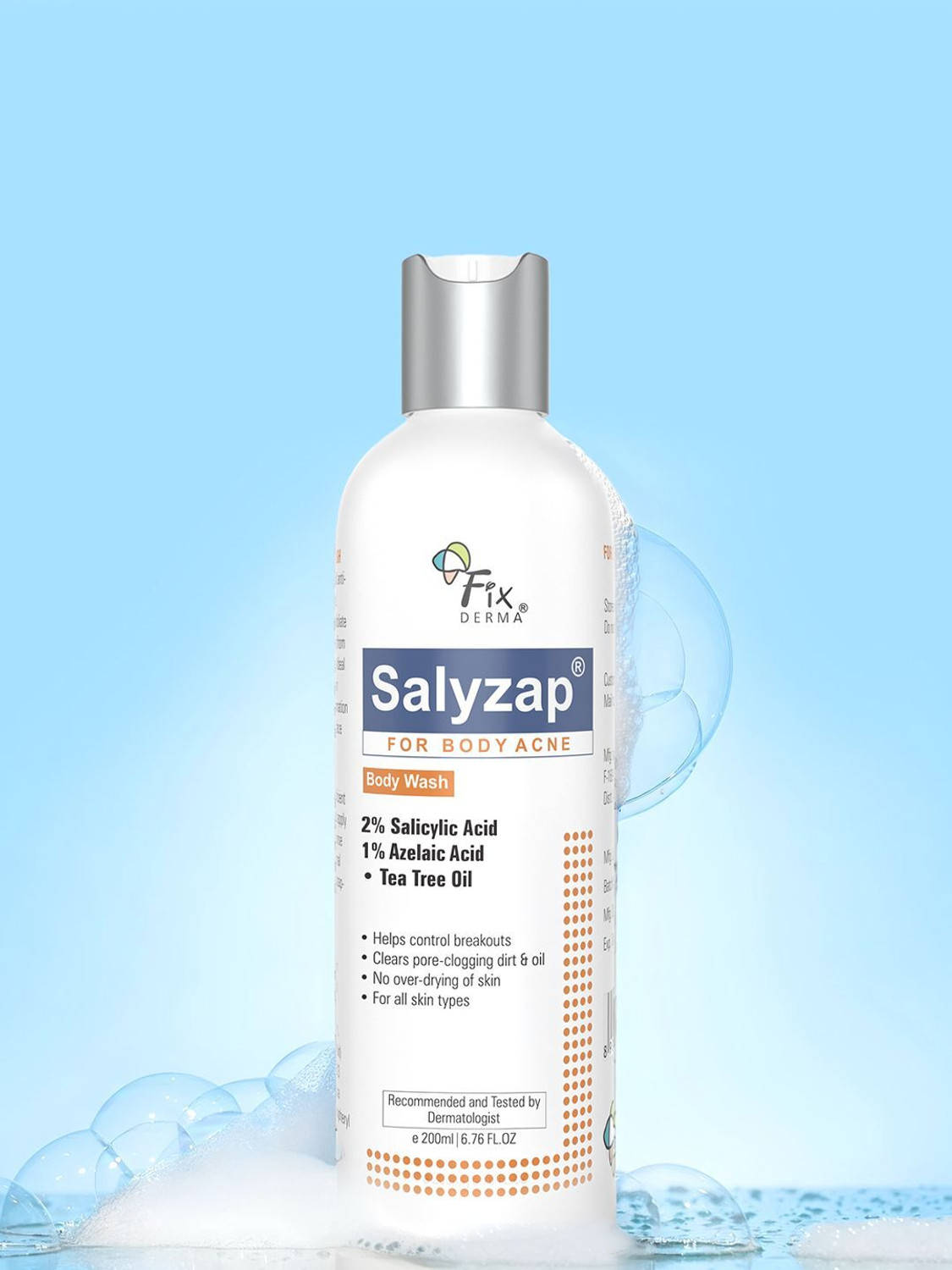 Image of Fixderma 2% Salicylic Acid Salyzap Body Wash For Body Acne, Back, Shoulders, Arms Acne