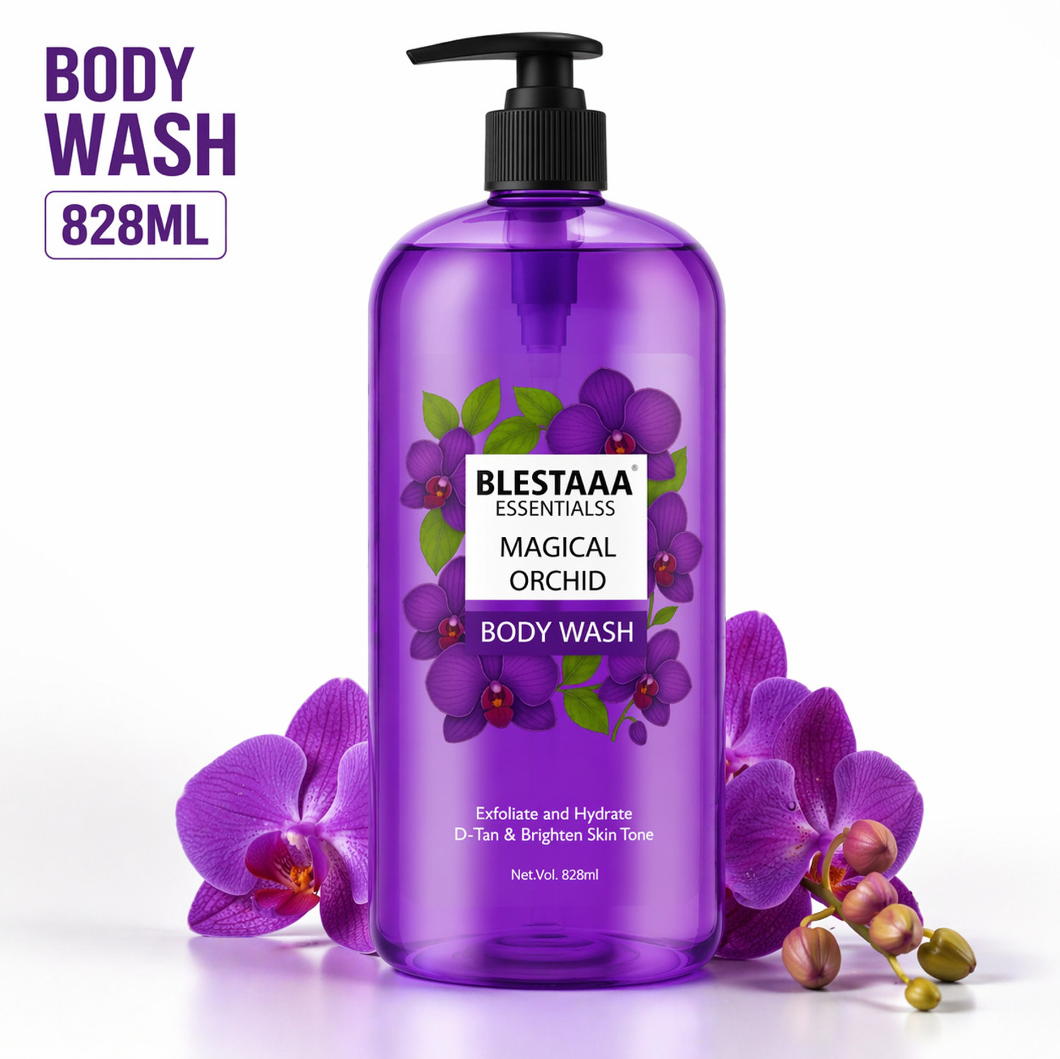 Image of blestaaa essentialss Orchid Body Wash Hydrating & Nourishing Shower Gel | Suitable for All Skin Types
