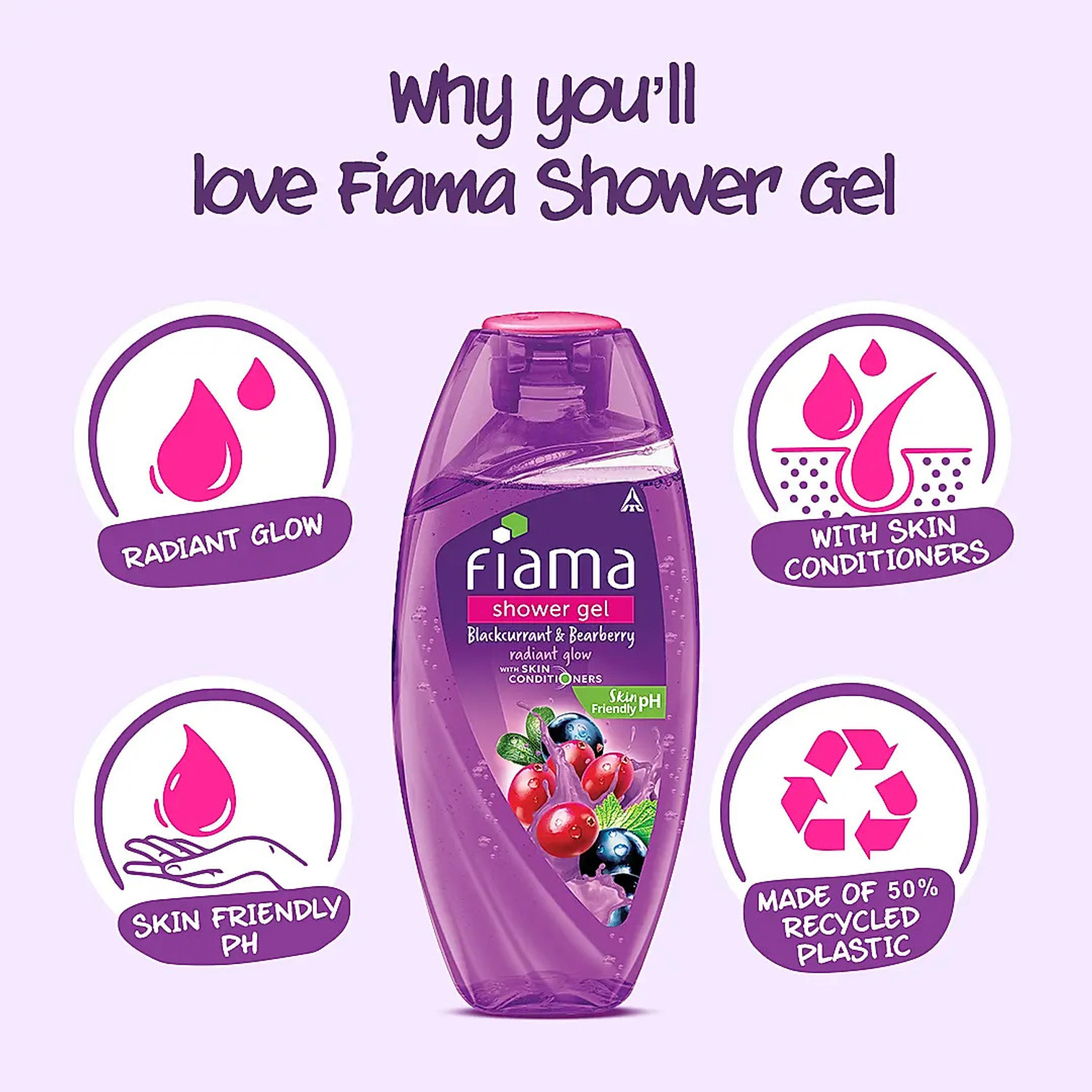Image of FIAMA Blackcurrant & Bearberry Shower Gel For Body Wash