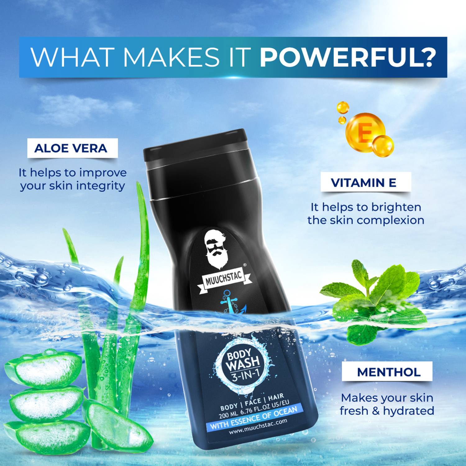 MUUCHSTAC Ocean 3 in 1 Body Wash for Men - Image 4