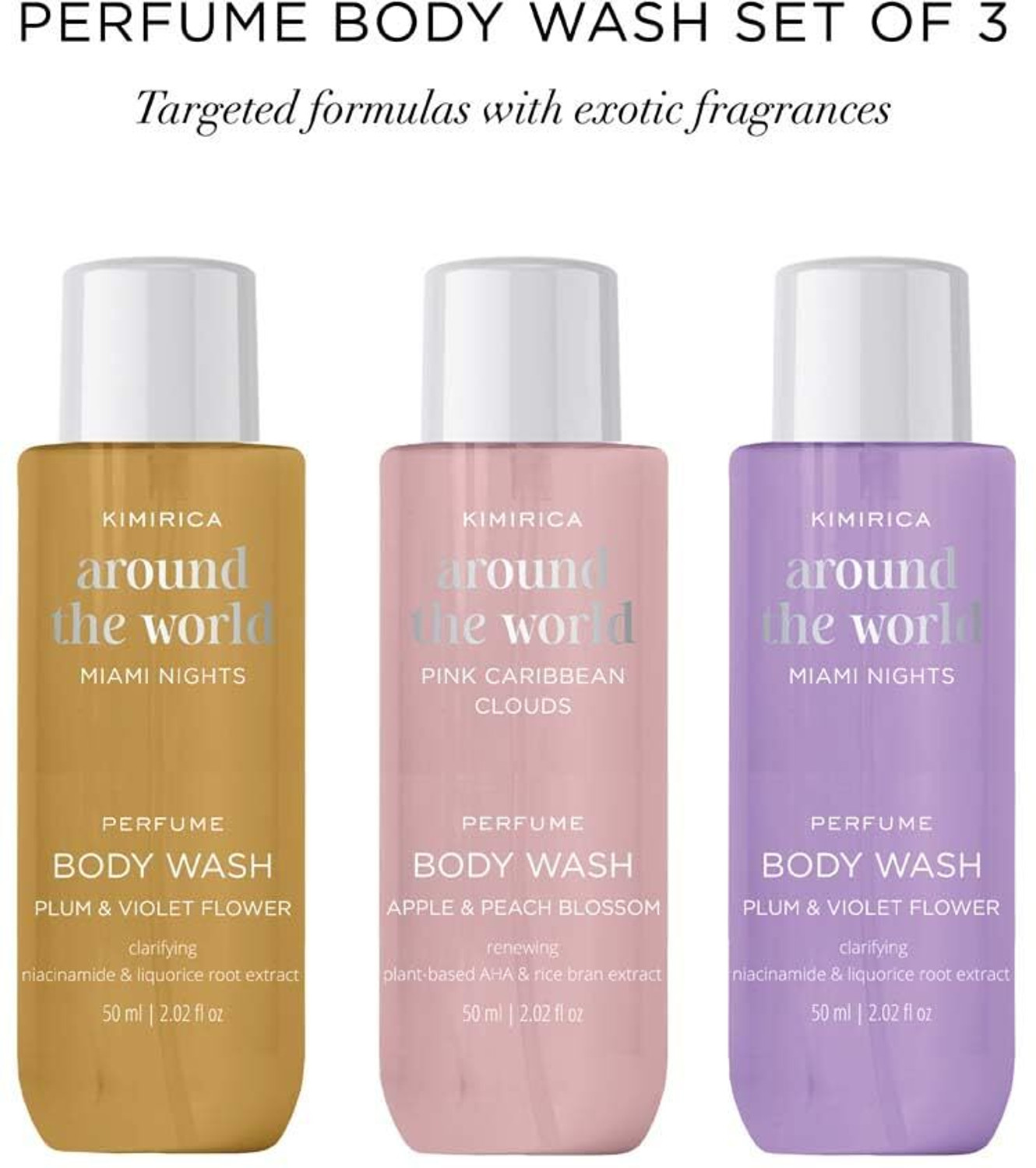 Image of KIMIRICA Around the world perfume body wash trio gift set