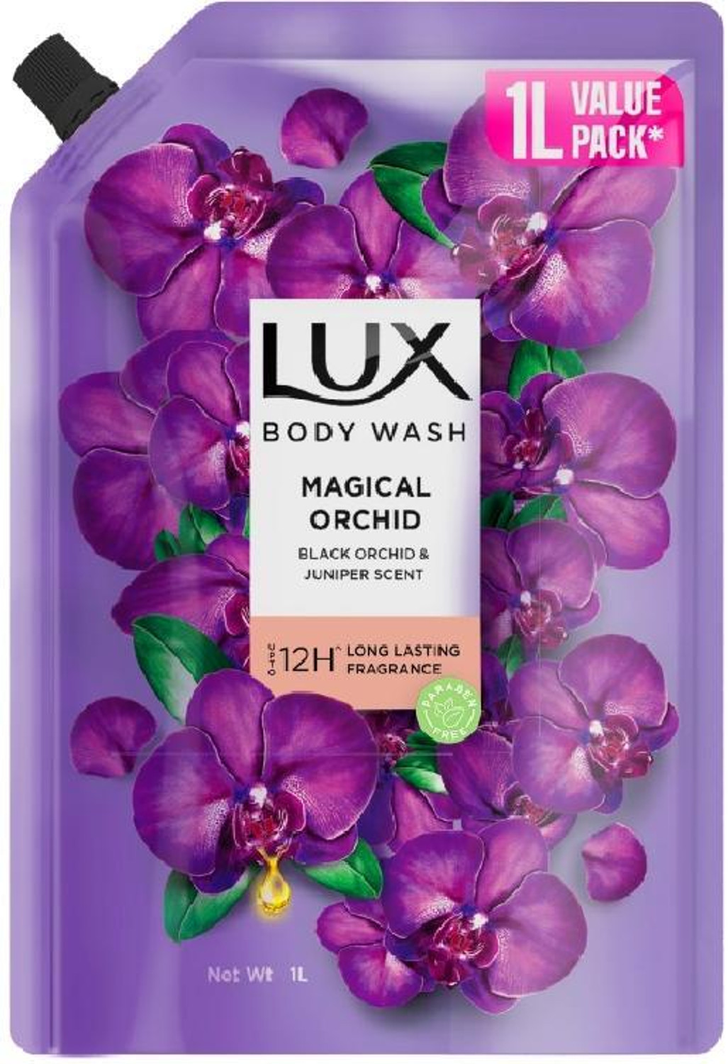 Image of LUX Black Orchid & Juniper Oil Bodywash, Refill Pack, 1 ltr