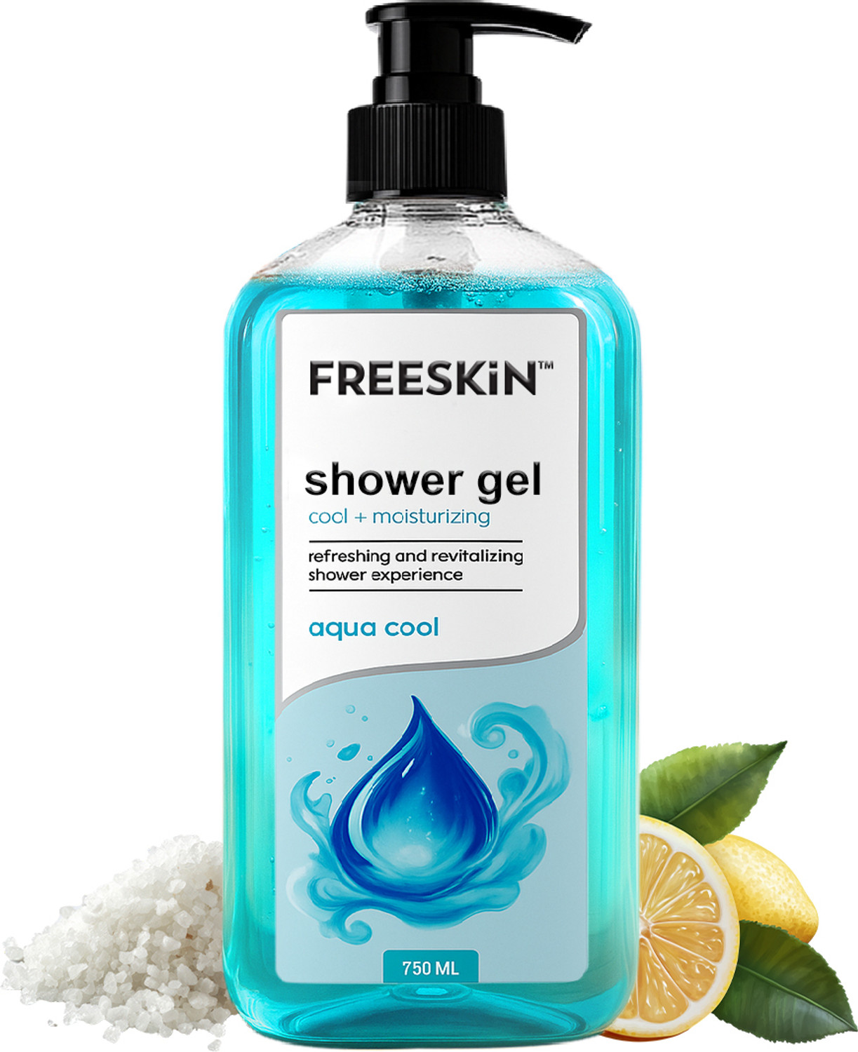 Image of Free Skin Aqua Cool Shower Gel | Refreshing & Revitalizing Body Wash | Hydrating Freshness