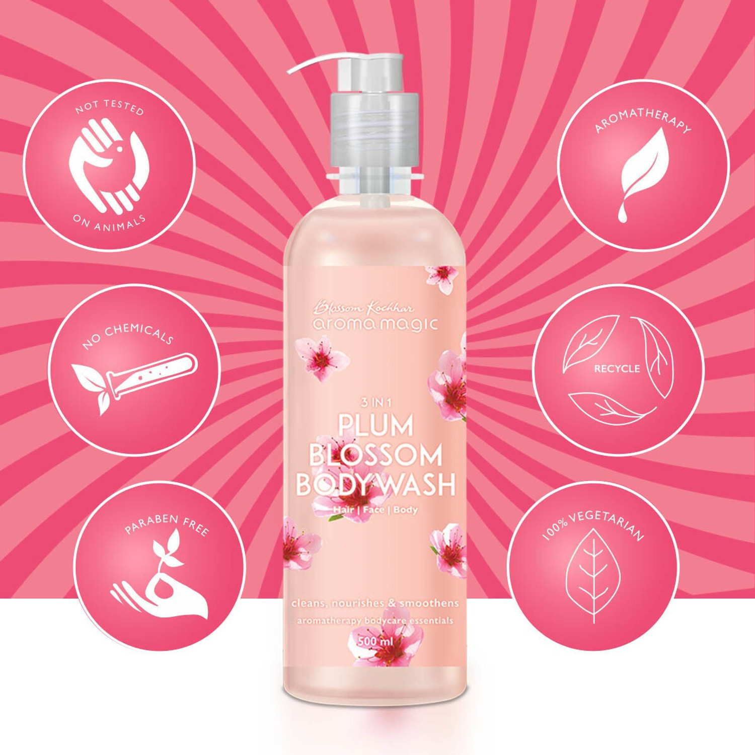 Image of Aroma Magic 3 in 1 Plum Blossom (Hairwash, Facewash, Bodywash)
