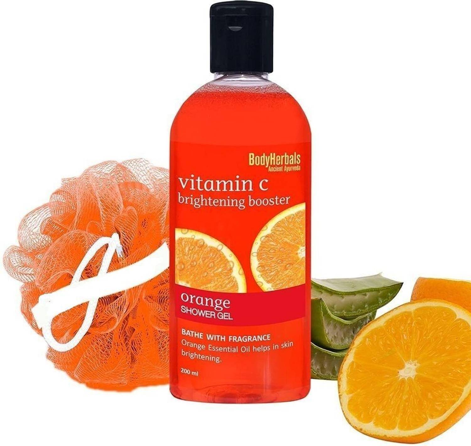 BodyHerbals Brightening Booster, Orange Shower Gel With Skin Conditioners(200ml)