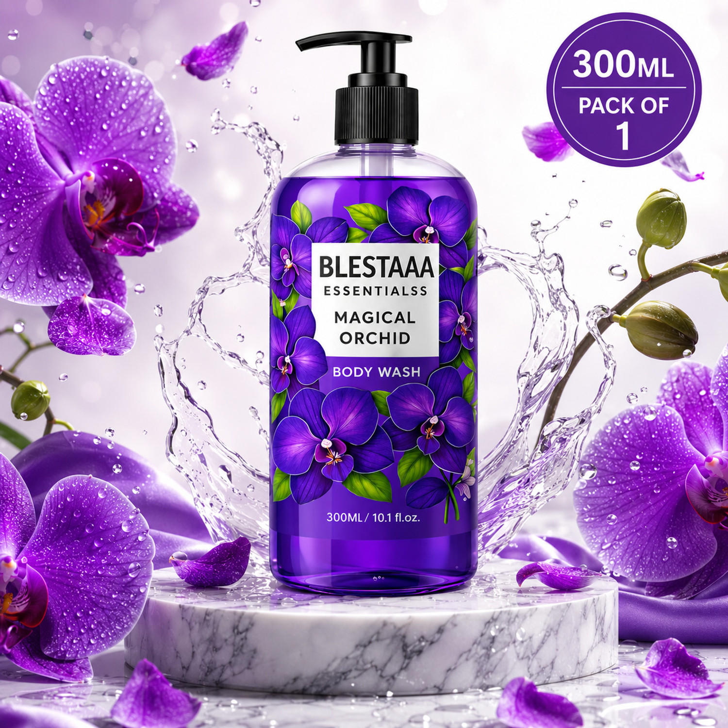 Image of blestaaa essentialss Luxury Orchid Body Wash Deep Cleansing Care for Smooth Glowing Skin|
