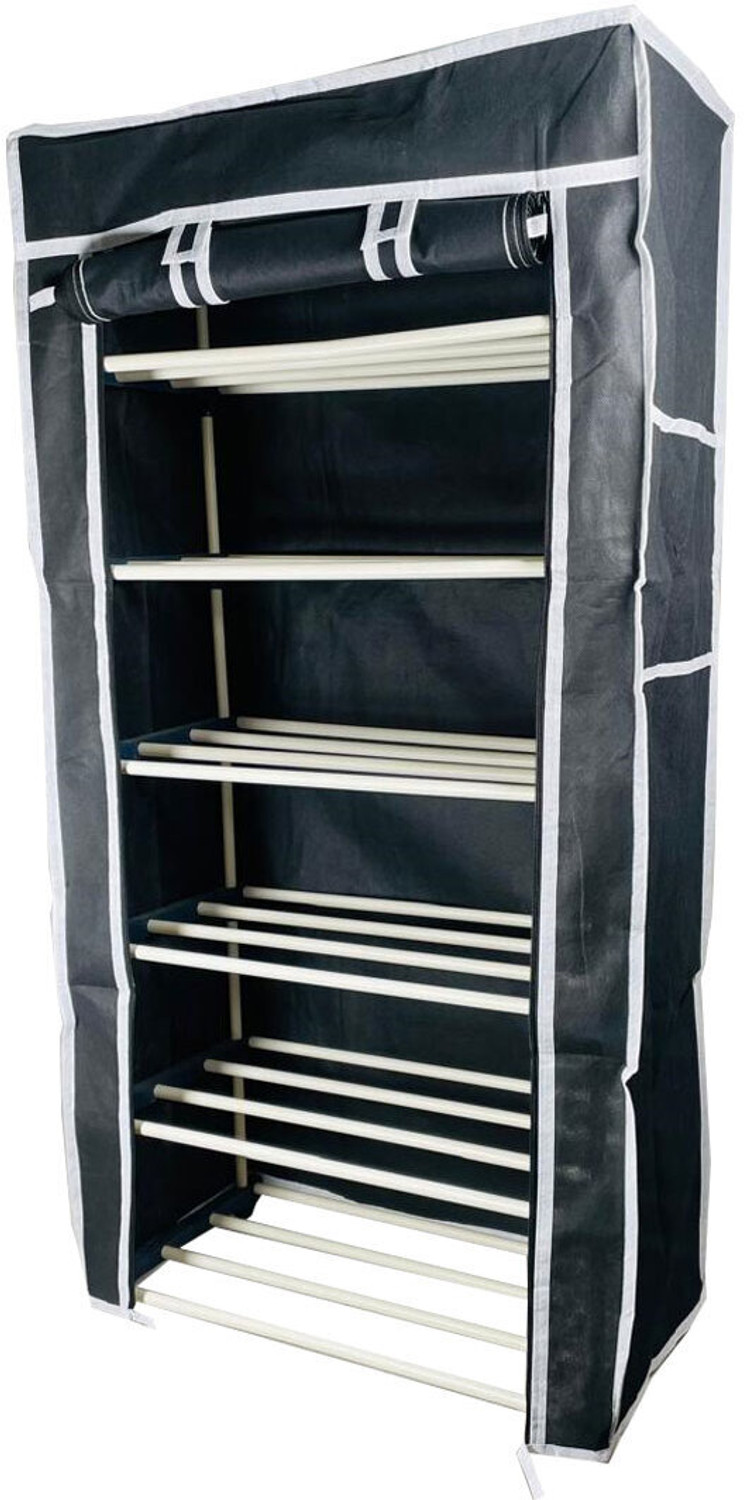 Image of TURBOMAX Multipurpose shoe rack /Wardrobe Heavy Material PVC Plastic Pipes with cover Plastic Open Book Shelf