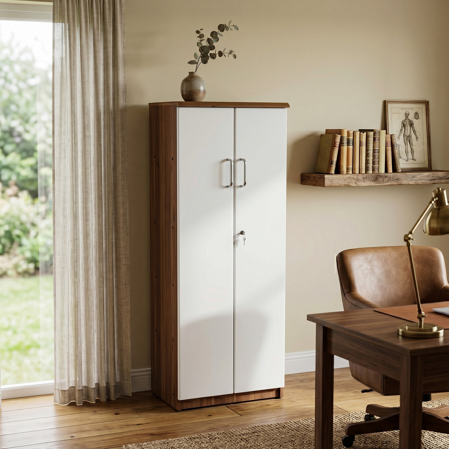 Image of NEUDOT Lexus (Wardrobe / Bookcase ) Engineered Wood Close Book Shelf