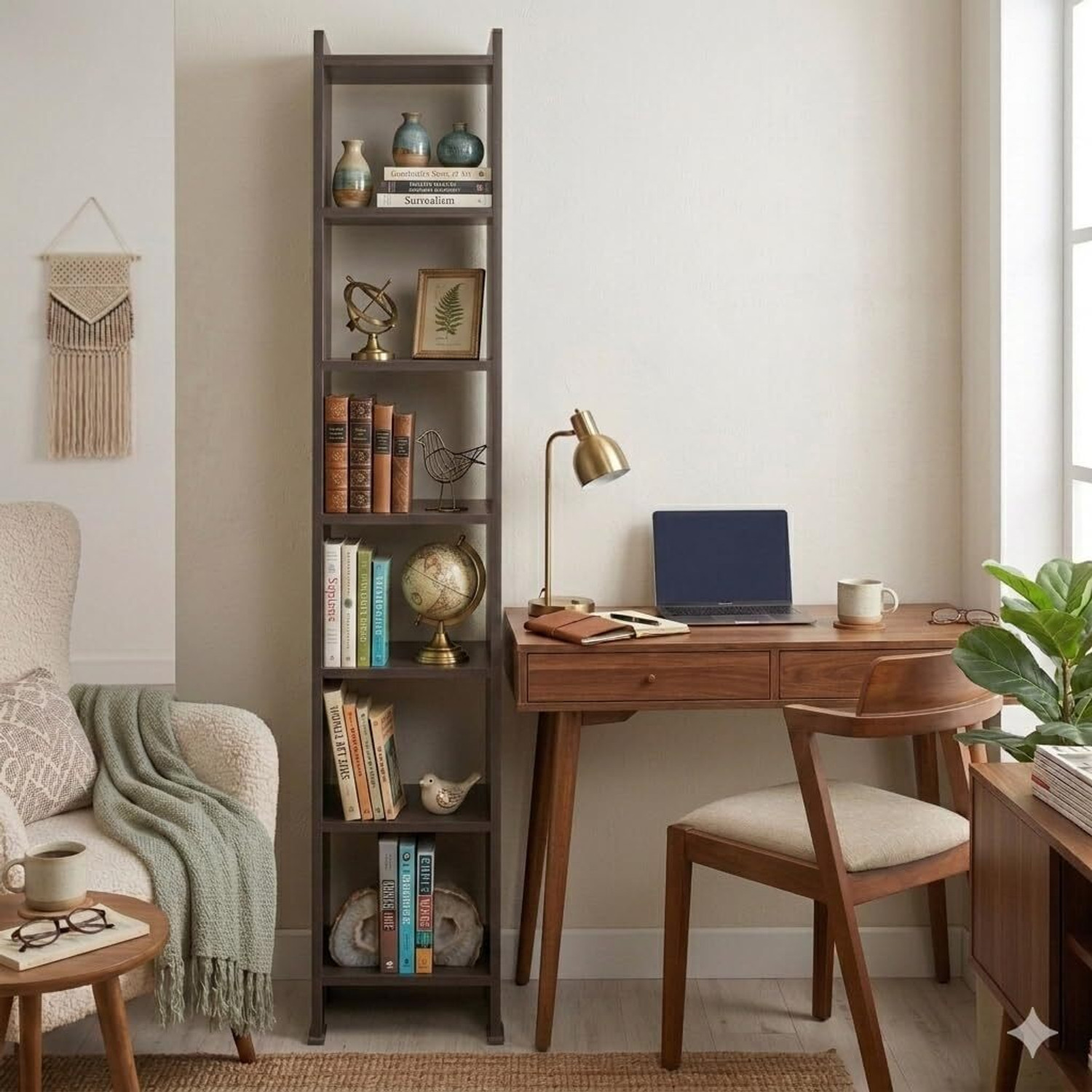 Image of Wudism Wudism Engineered Wood Semi-Open Book Shelf