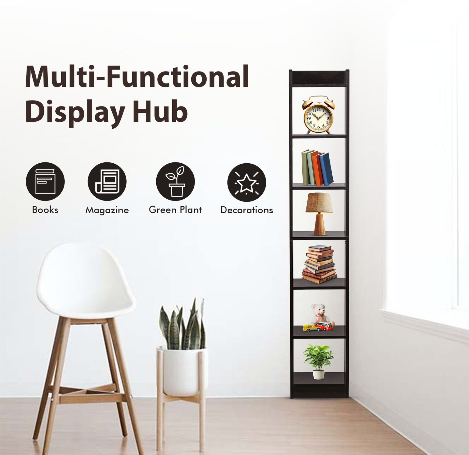 Image of YOVATECHLINE Engineered wood Engineered Wood Open Book Shelf