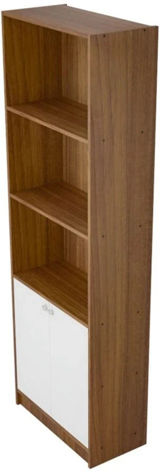 Image of neuspace Victor 2 Door Bookshelf | Multi Purpose Storage Unit for Kitchen, Living Room| Engineered Wood Semi-Open Book Shelf