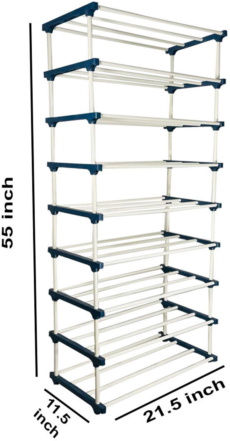 Image of TURBOMAX 9 Tiers Book Shelf for Home Library Multipurpose Storage Organizer Rack Stand Plastic Open Book Shelf