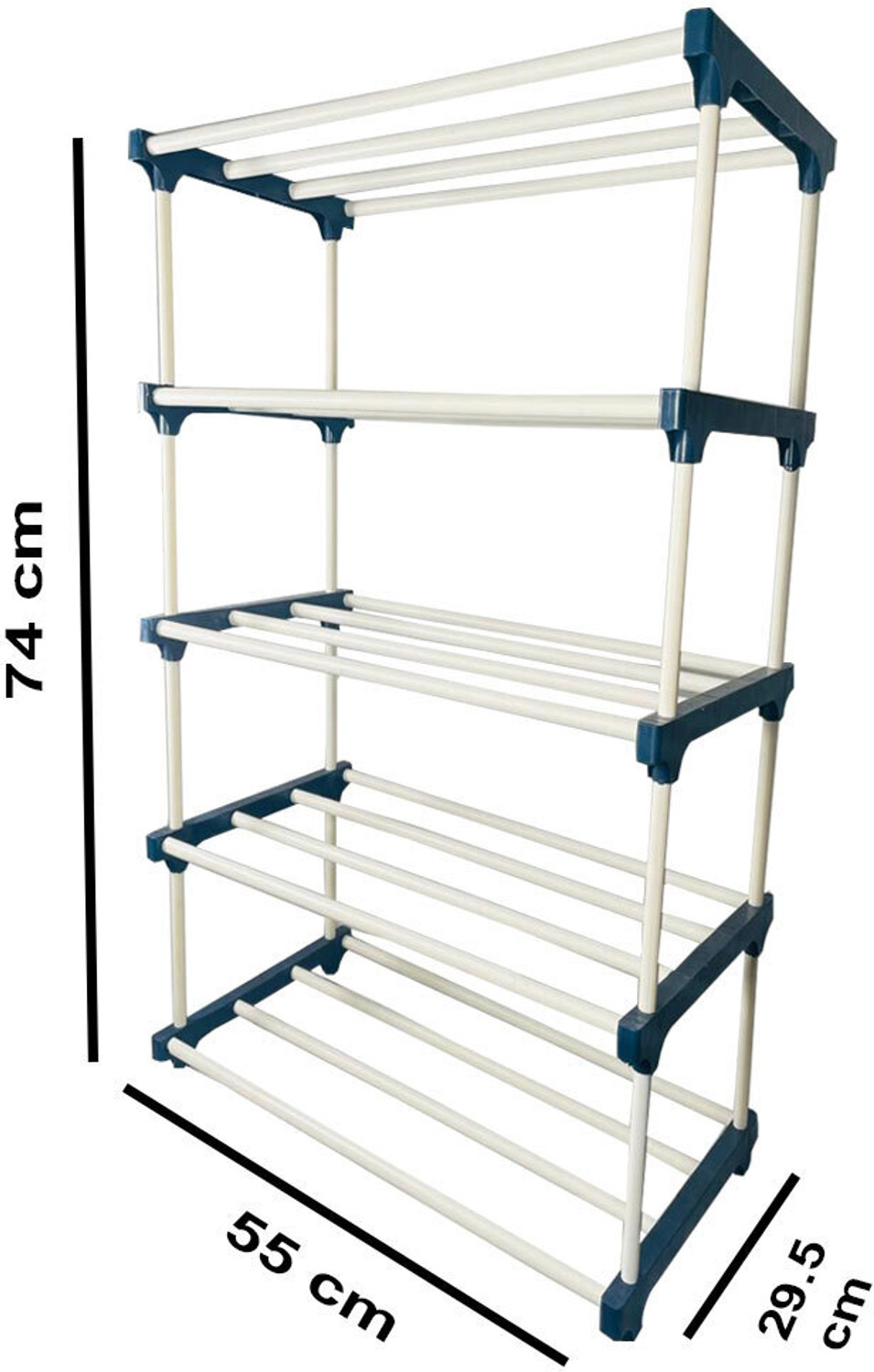 Image of TURBOMAX Multipurpose shoe rack /Wardrobe Heavy Material PVC Plastic Pipes with cover Plastic Open Book Shelf