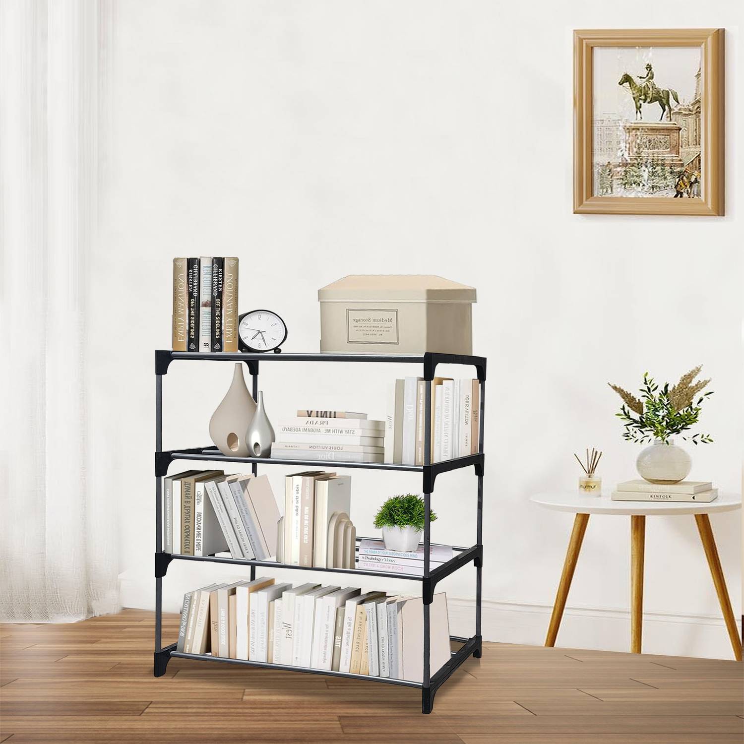 Philoshop Study Material Organizer Metal Open Book Shelf