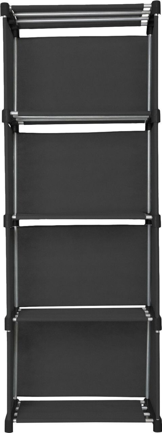 Image of QUARCK 5 Layer Open Book shelf Black Multipurpose use Home storage and study room Plastic Semi-Open Book Shelf