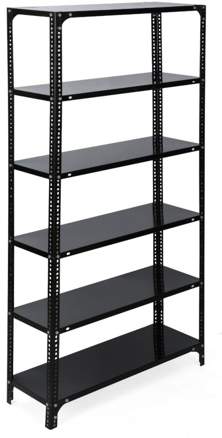 Image of fiora Slotted Angle CRC Sheet 6 Shelves Multipurpose Storage Metal Open Book Shelf