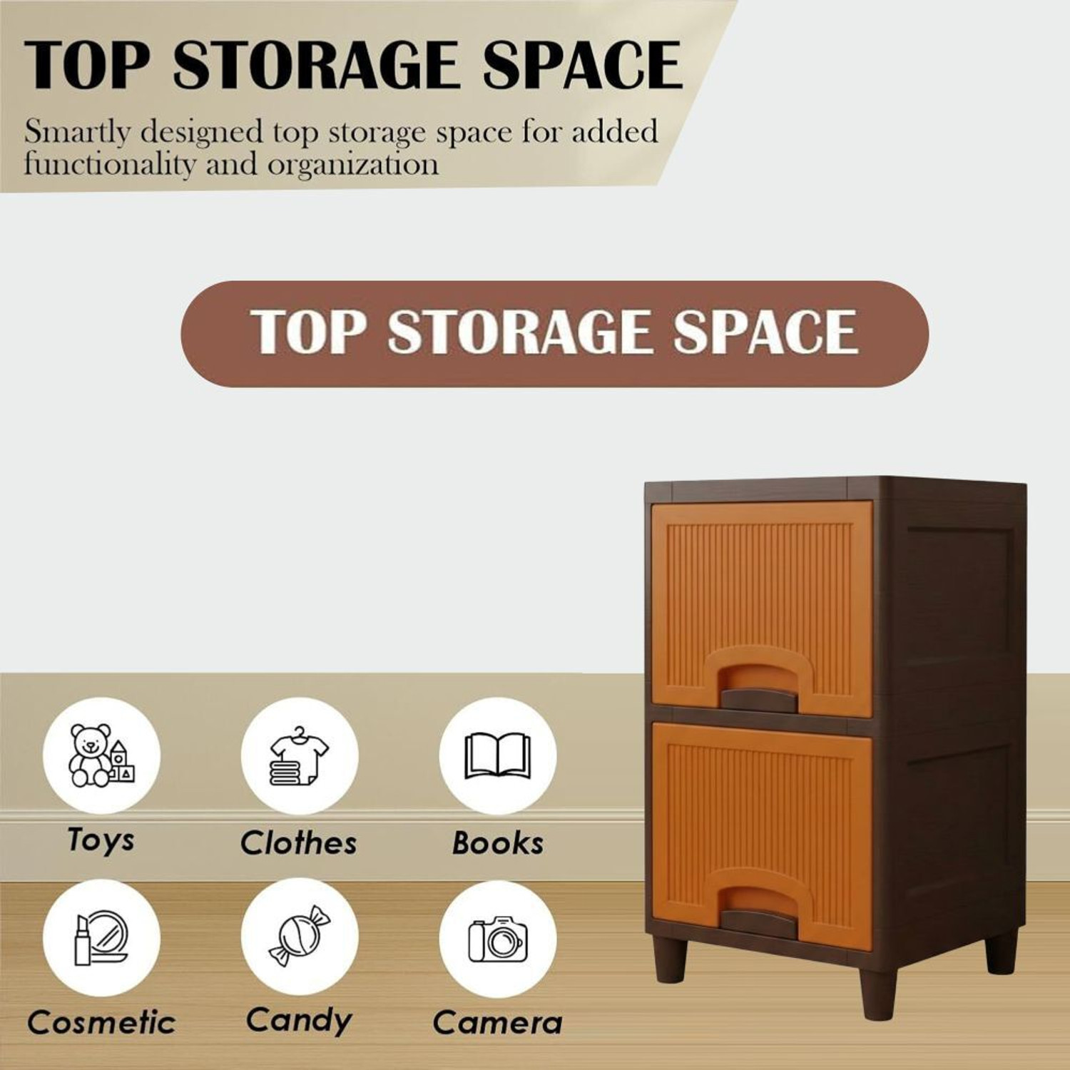 Image of Viseman multi layer Cabinet with Anti-Tilt Stable Base Plastic Kitchen Cabinet