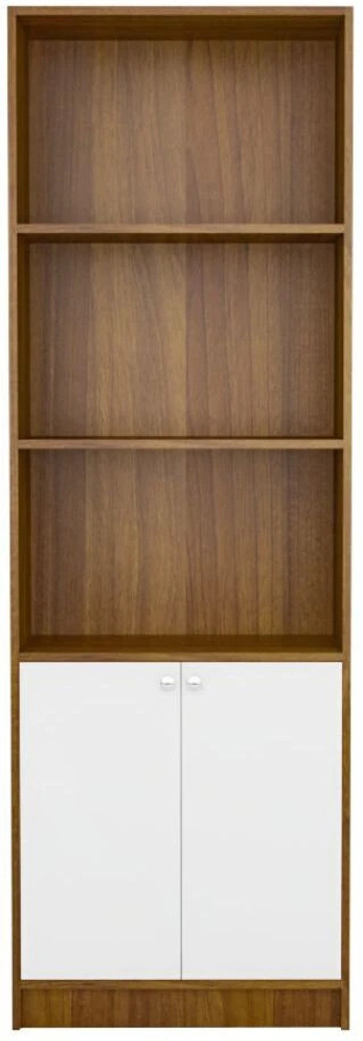 Image of neuspace Victor 2 Door Bookshelf | Multi Purpose Storage Unit for Kitchen, Living Room| Engineered Wood Semi-Open Book Shelf