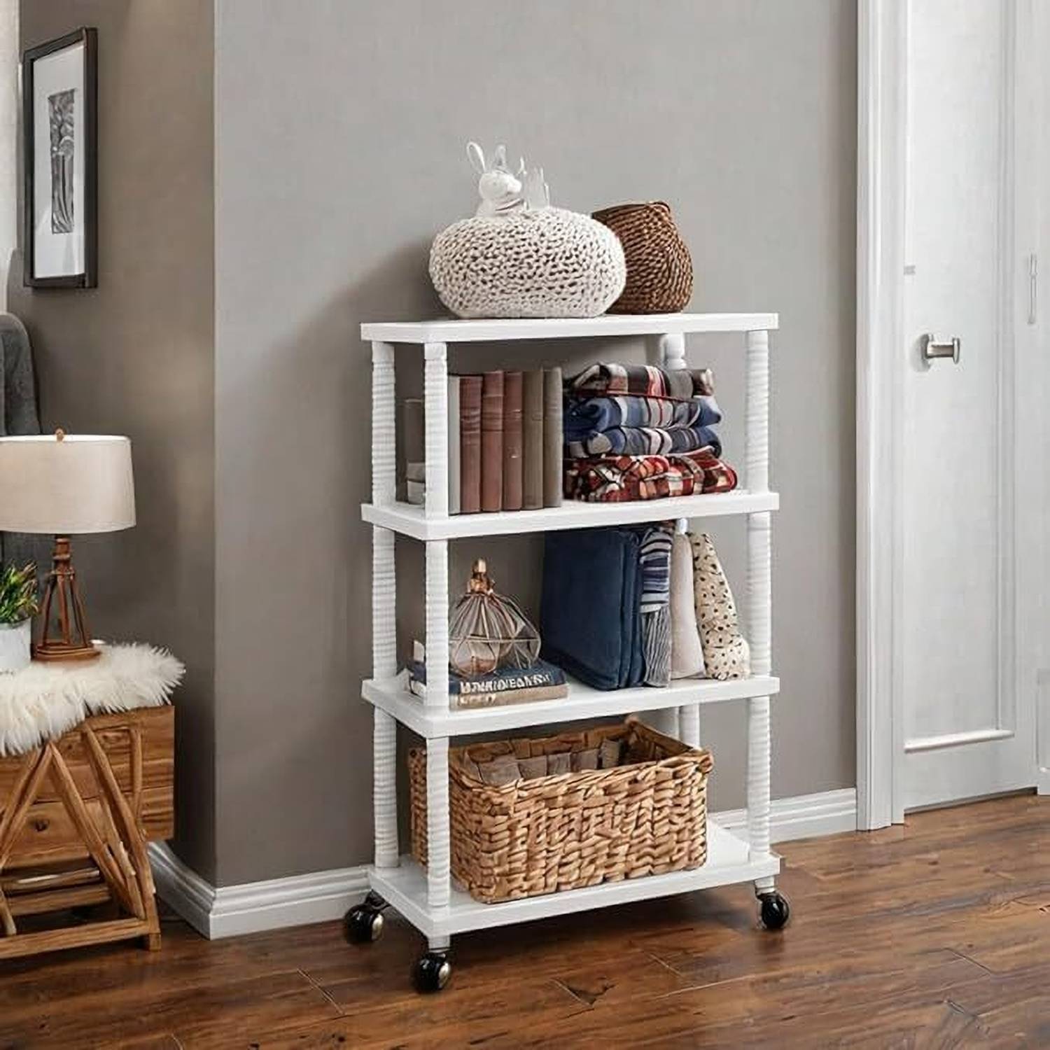 YouCopia Plastic 6 Dish Organizer Showcase rack for home Plastic Open Book Shelf