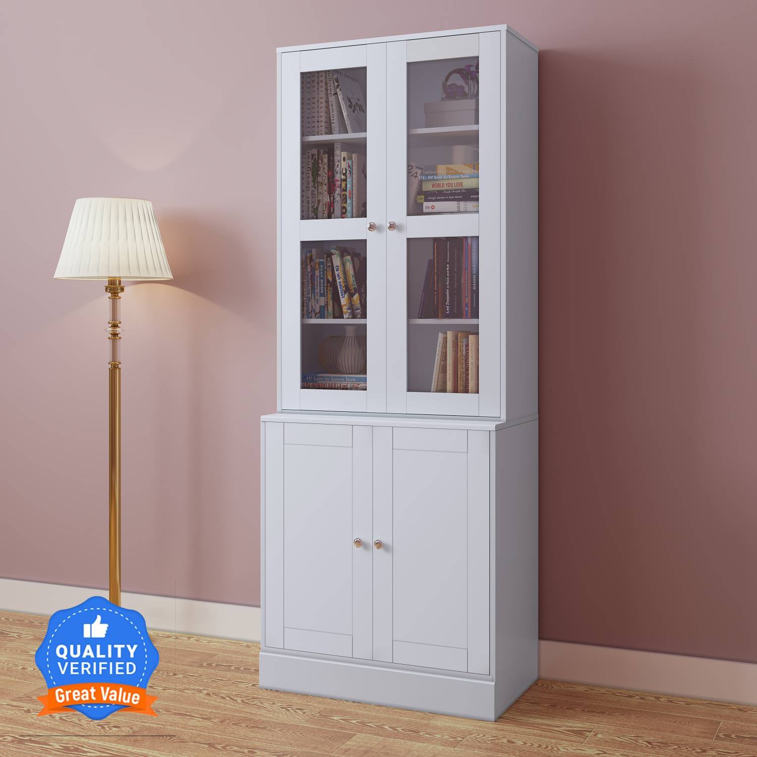 CARLTON LONDON Prive Engineered Wood Close Book Shelf