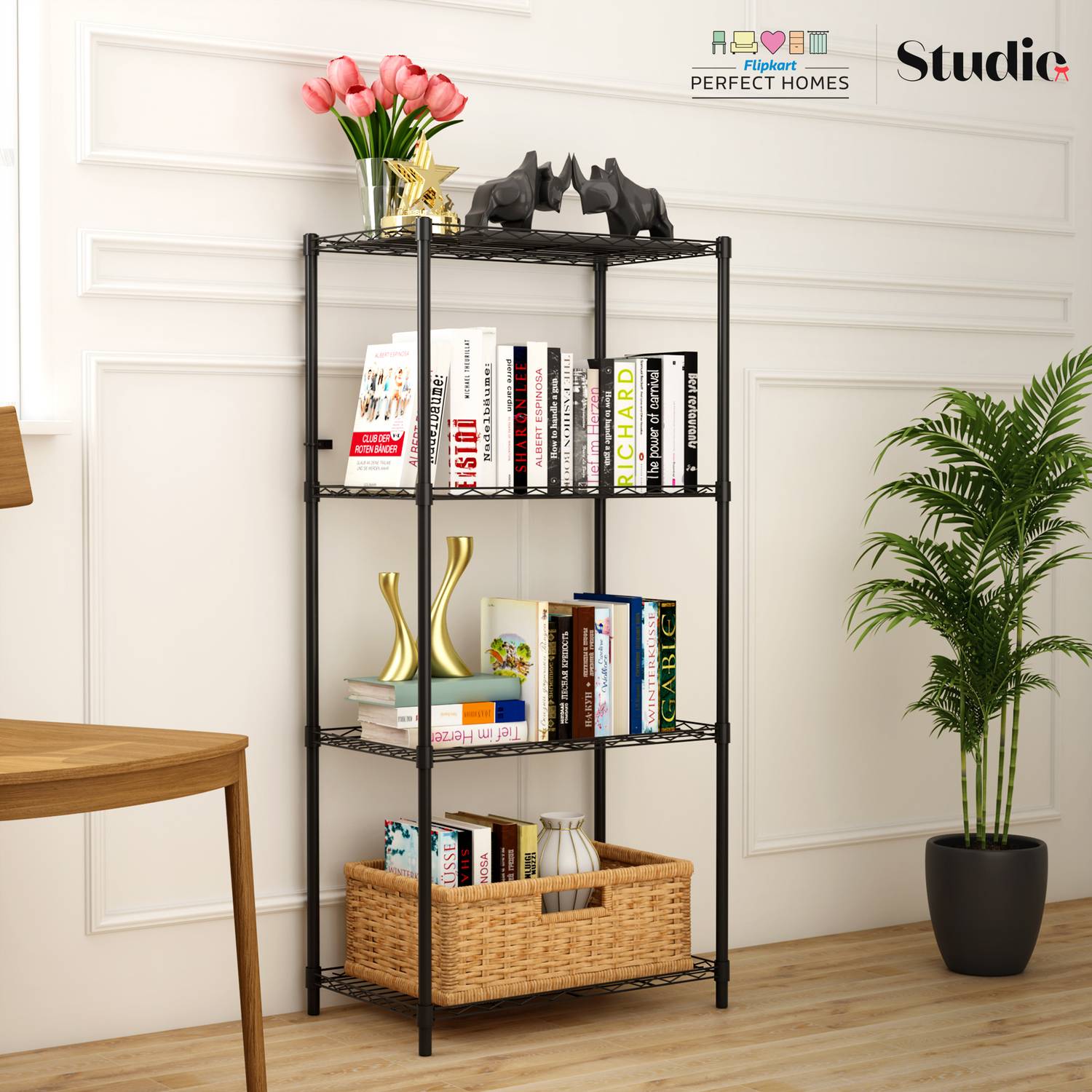 Flipkart Perfect Homes Studio Book shelf Metal Open Book Shelf (F