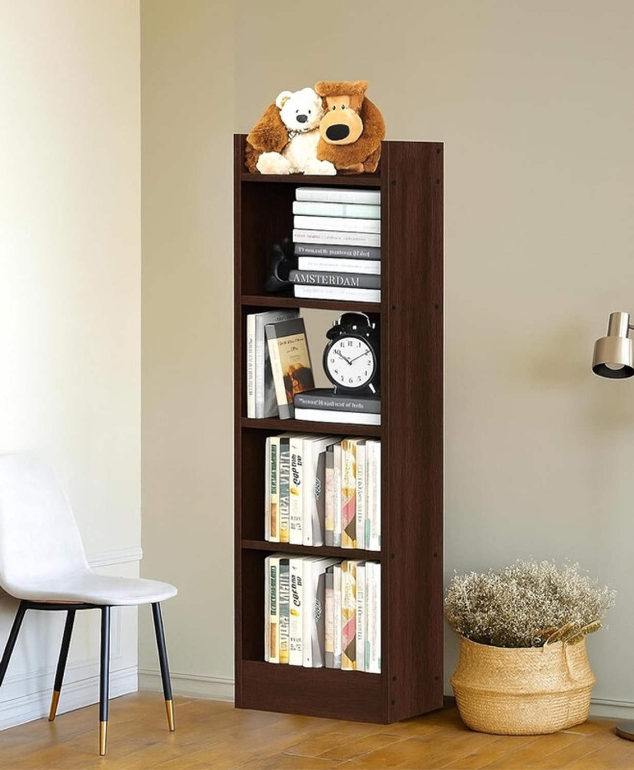Image of Flipkart Perfect Homes 5 Tier open Bookshelf Multipurpose for Home Rack Showcase Organizer Engineered Wood Open Book Shelf