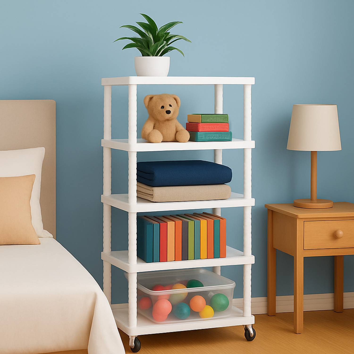 YouCopia Plastic Open Book Shelf (Finish Color - White, DIY(Do-It