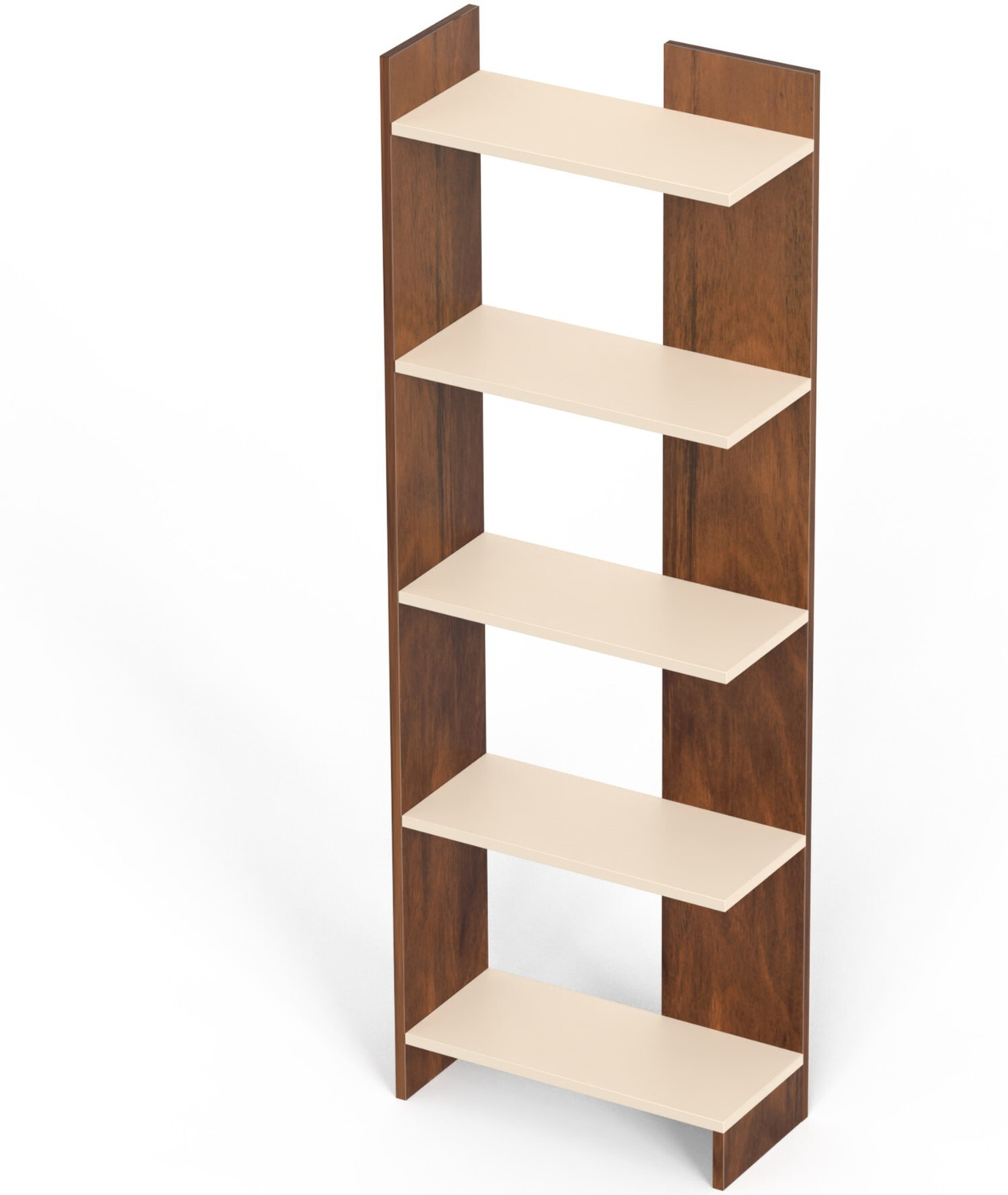 Image of BLUEWUD Lagoon Book Rack Organiser With Storage Shelves for Study Living Room Home Engineered Wood Open Book Shelf