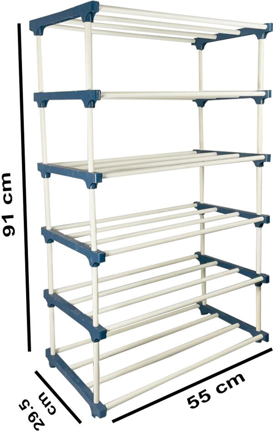 Image of TURBOMAX 5Tiers Book Shelf Plastic Rack With Cover Wardrobe Portable Multipurpose Folding Plastic Open Book Shelf